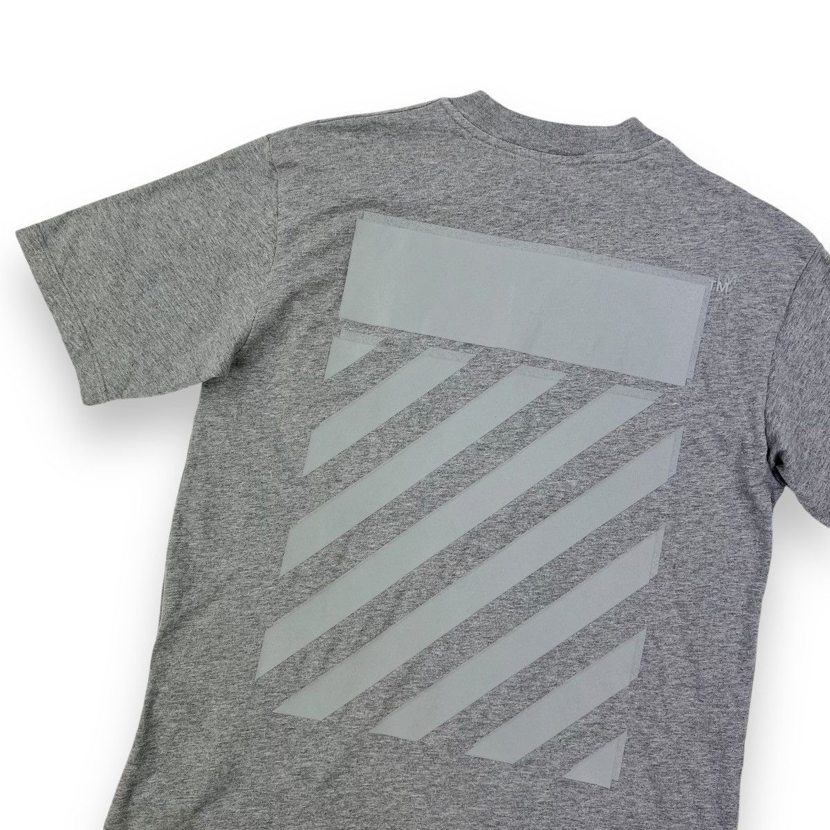 Off-White Off-White Rubber Diagonal Grey T Shirt Size US S / EU 44-46 / 1 - 1 Thumbnail