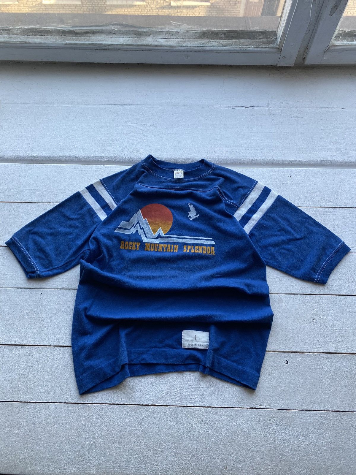 Vintage 🔥1982 Western Rocky Mountain Splendor Eagle Sun Shirt Mens L Size US L / EU 52-54 / 3 - 1 Thumbnail