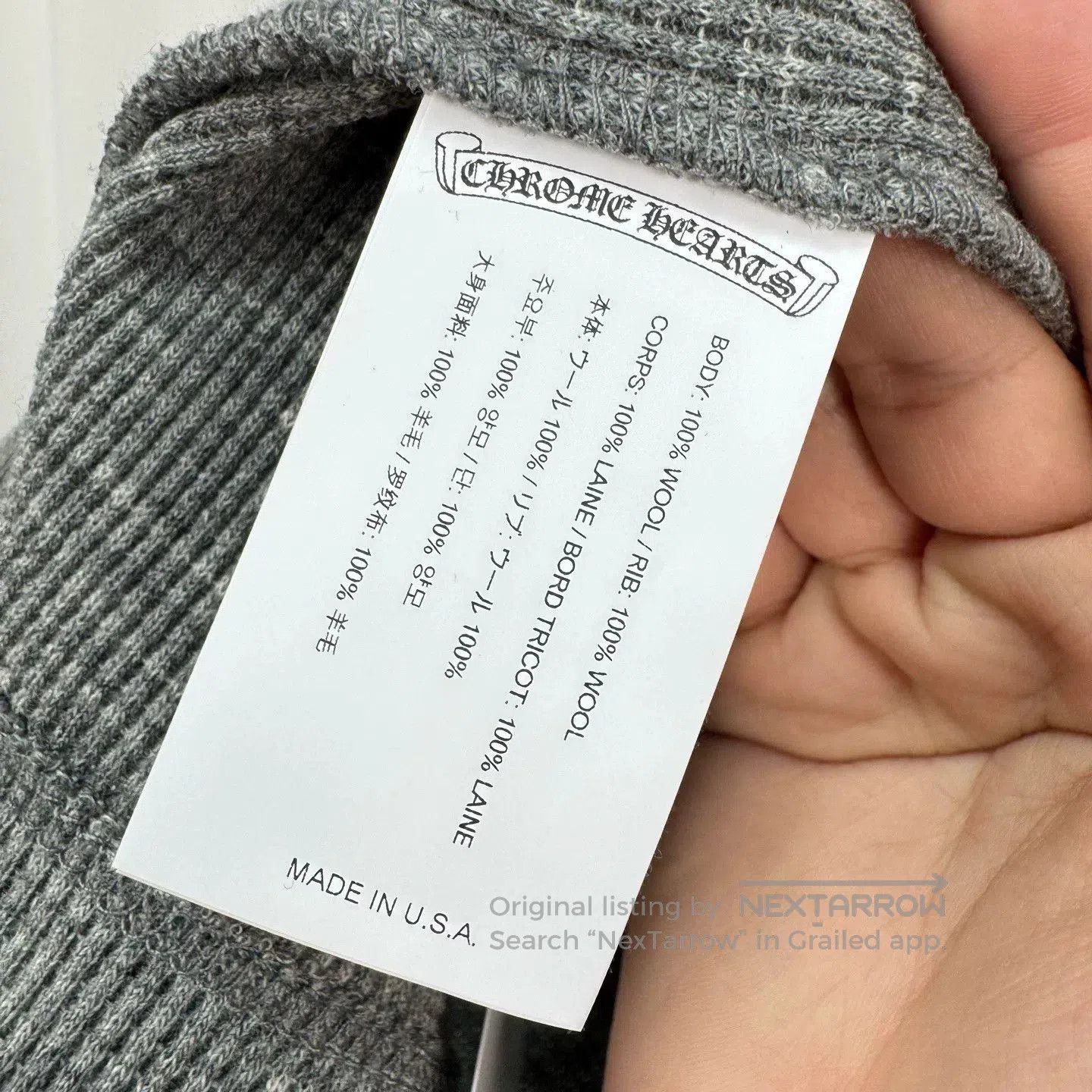 Chrome Hearts Chrome Hearts Embroidered Waffle Knit Longsleeve. Size US XL / EU 56 / 4 - 6 Thumbnail