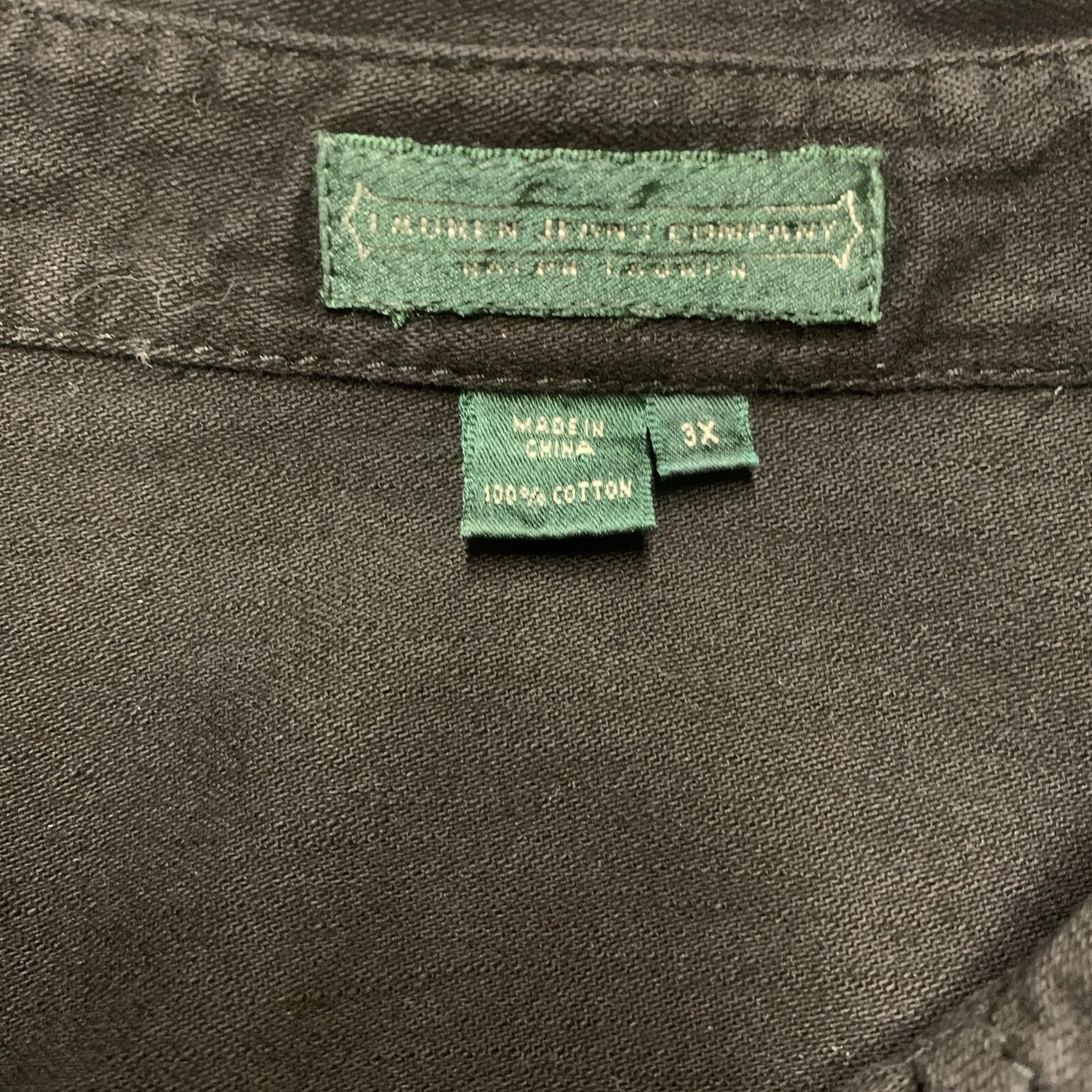 Other Lauren Jeans Co Mens 3X Black Military Shirt Shacket Cotton Size 3XL / US 20-22 - 8 Thumbnail
