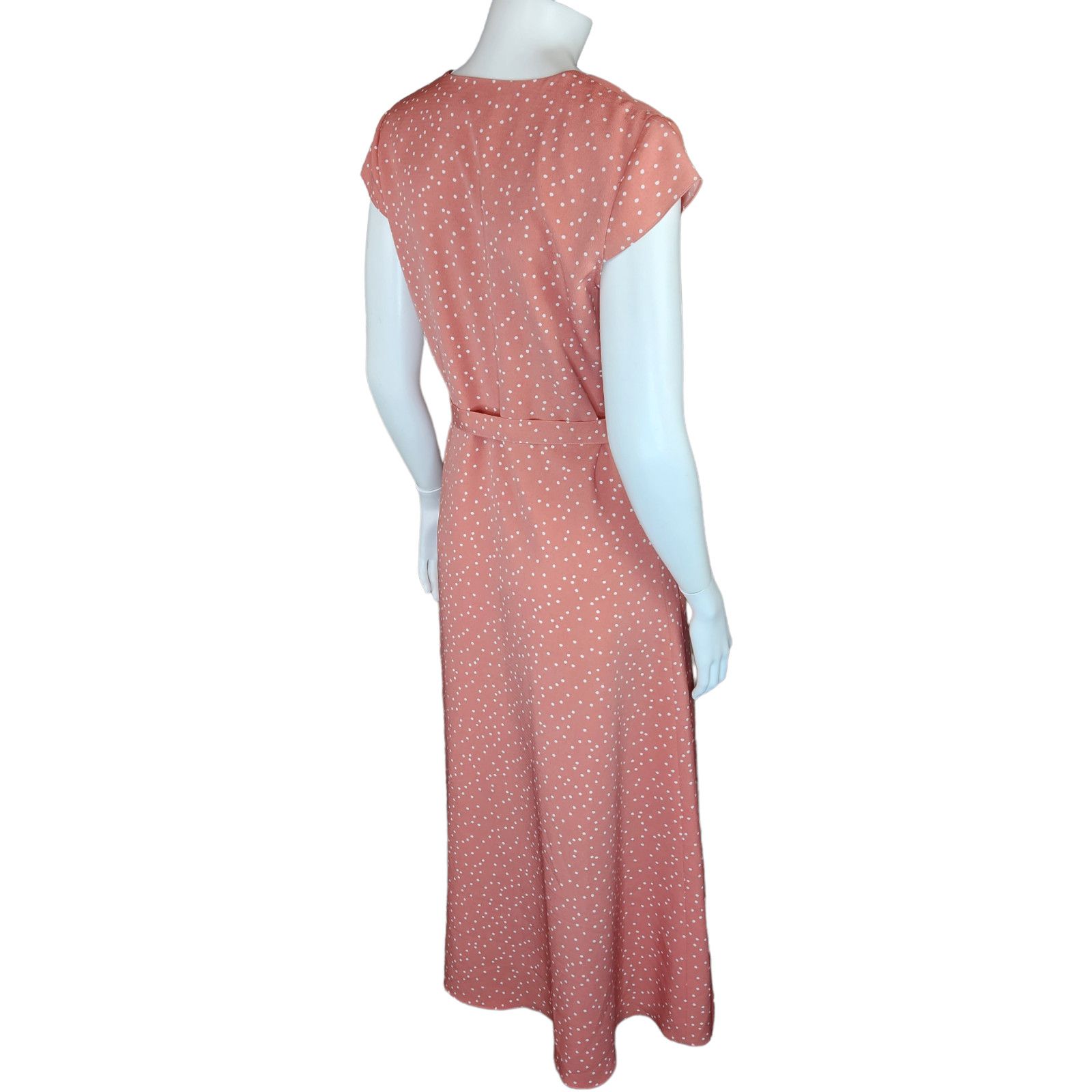 Madison Madison Womens Medium Peach Polka Dot Wrap Dress W/ Belt Size M / US 6-8 / IT 42-44 - 8 Thumbnail