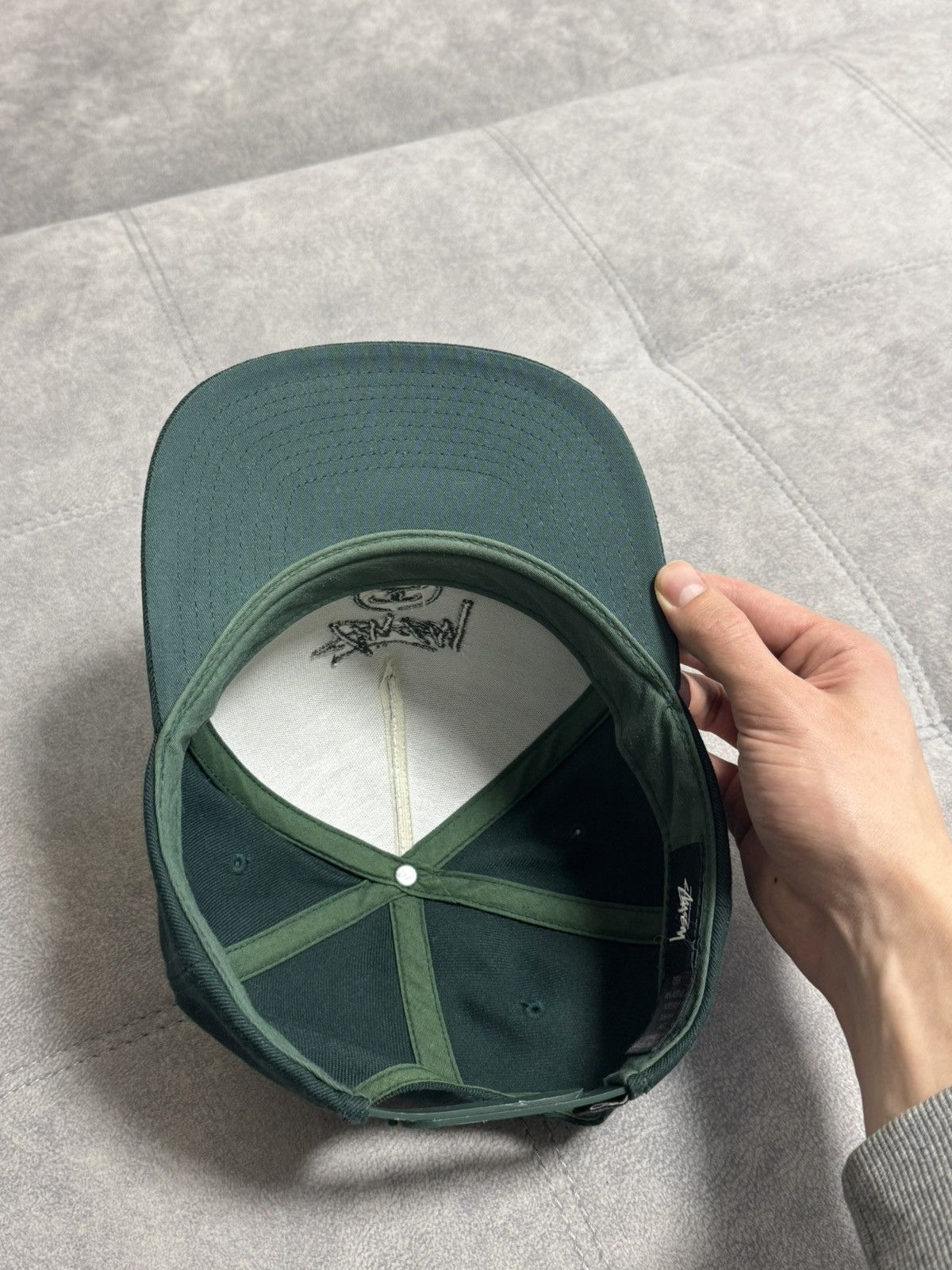 Stussy × Vintage Vintage Stussy cap hat green military Y2K Size ONE SIZE - 7 Thumbnail