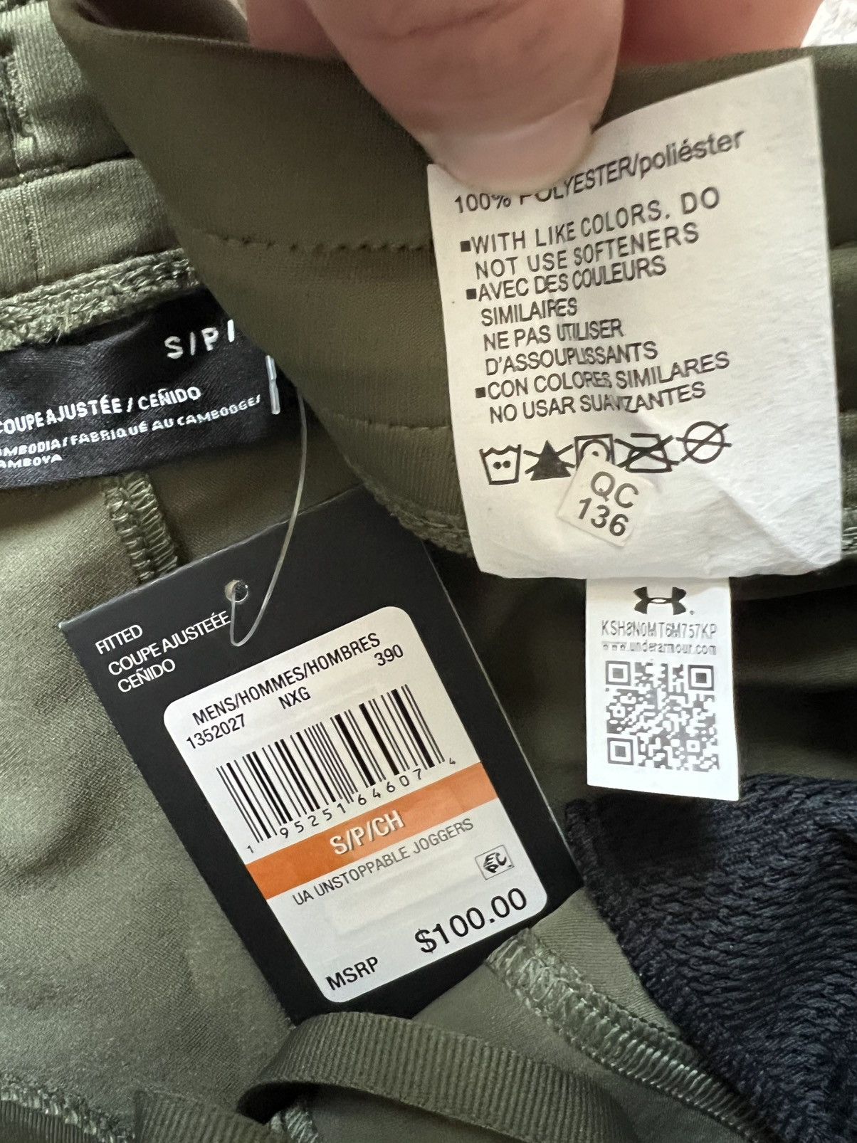 Under Armour Under Armour UA Unstoppable Fitted Green Joggers Size US 28 / EU 44 - 6 Thumbnail