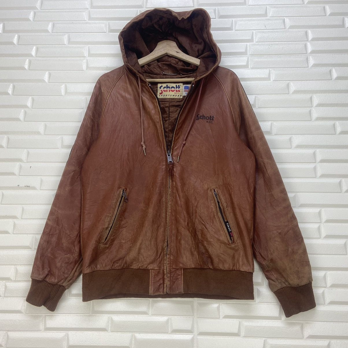 Schott Schott N.Y.C Sportswear Sheep Skin Genuine Leather Jacket Size US S / EU 44-46 / 1 - 1 Thumbnail