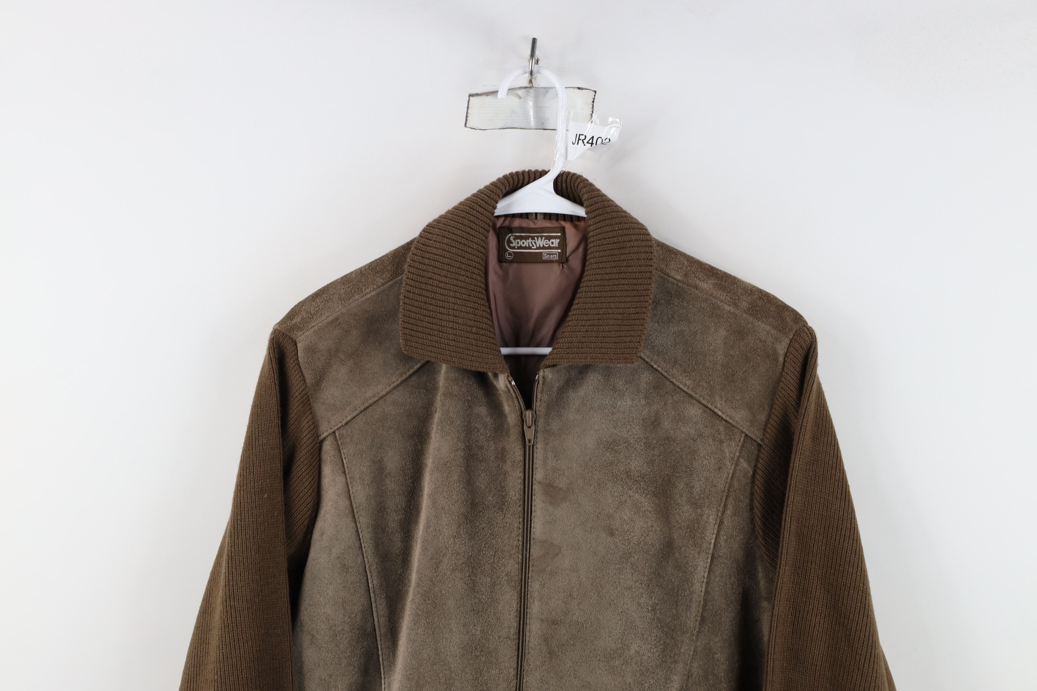 Vintage Vintage 70s Streetwear Leather Knit Sweater Jacket Swacket Size US L / EU 52-54 / 3 - 2 Thumbnail