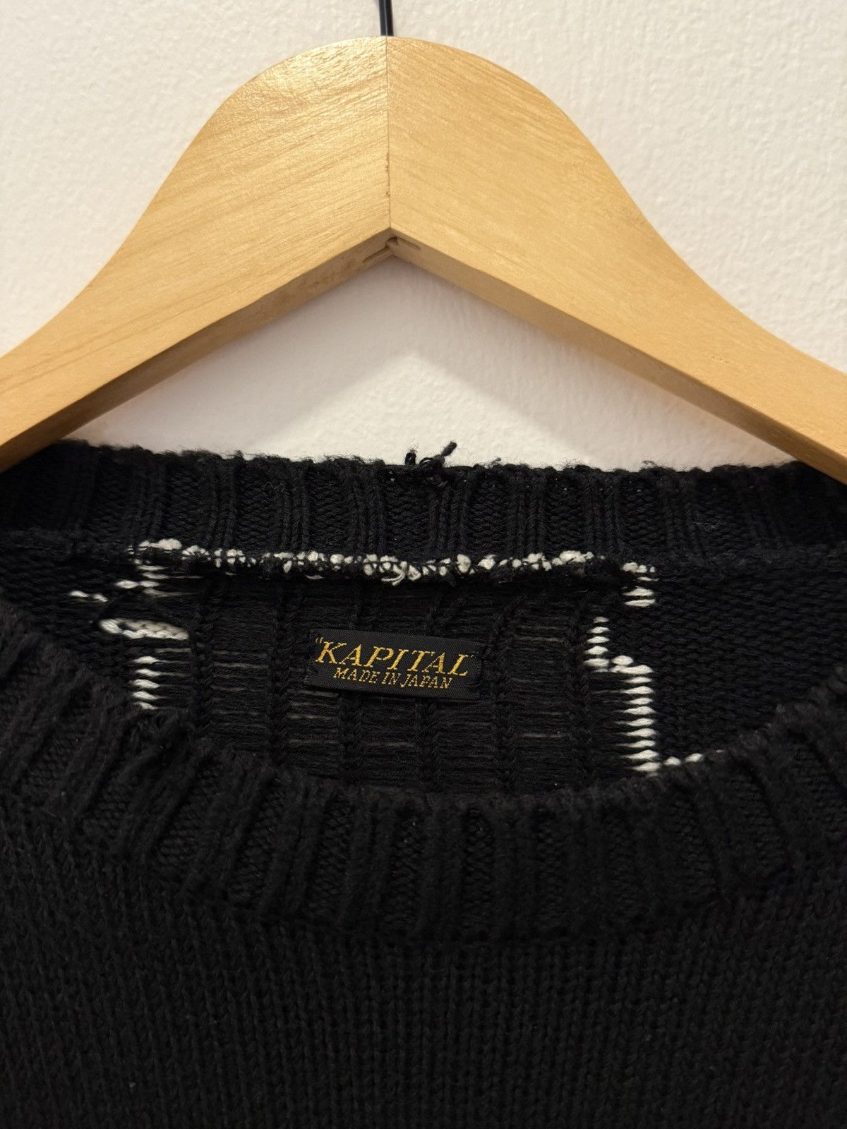 Kapital 5G COTTON KNIT BONE CREW SWEATER Size US L / EU 52-54 / 3 - 3 Thumbnail