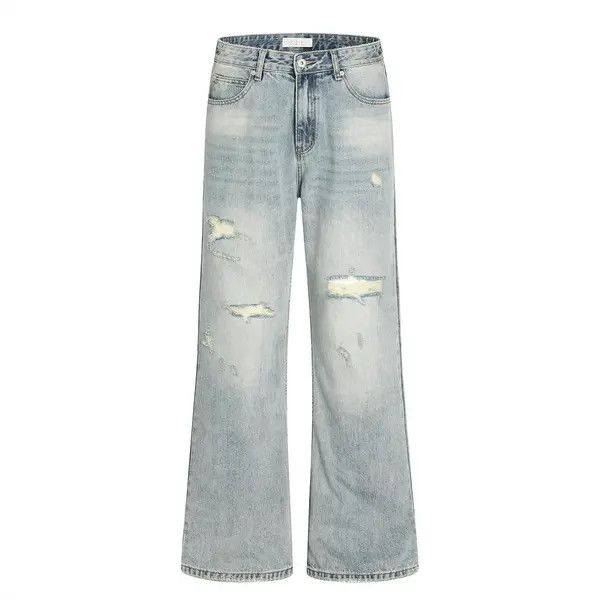 Japanese Brand VIBE American retro ripped washed flared jeans y2k Size US 32 / EU 48 - 1 Thumbnail