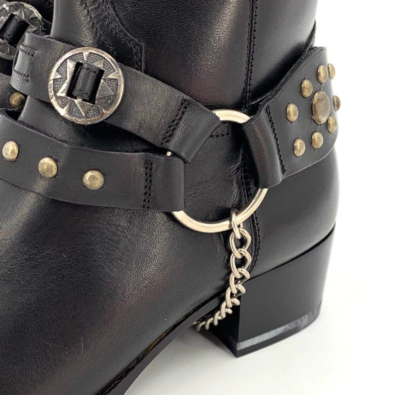 Saint Laurent Paris Saint Laurent Paris Black strap chain rivet round leather Size US 6.5 / IT 36.5 - 6 Thumbnail