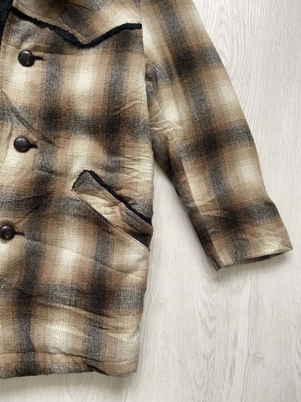 Wrangler Vintage 1990’s Wrangler Shadow Plaid Sherpa Jacket Size US M / EU 48-50 / 2 - 2 Thumbnail