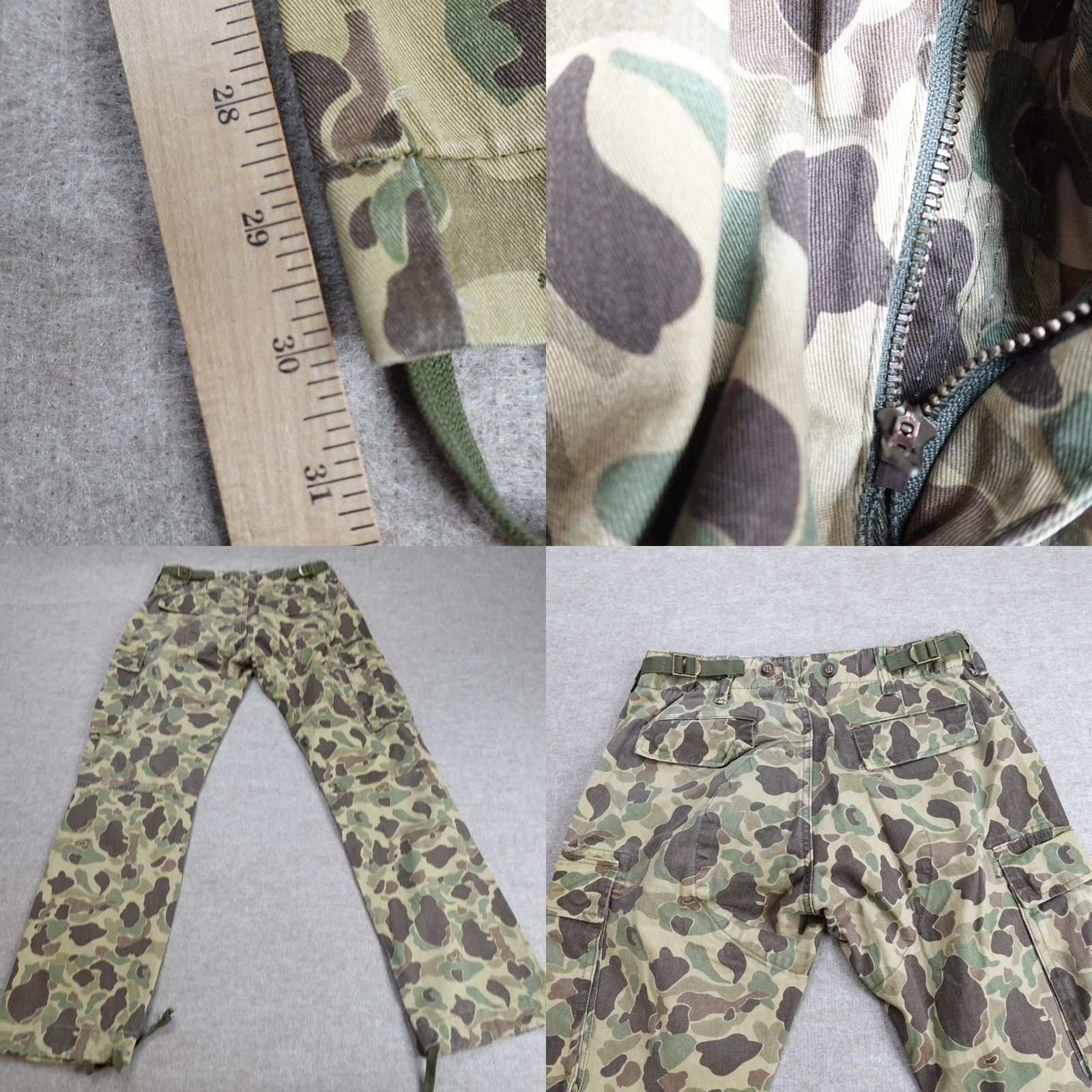 Vintage MNMI Mens Pants 30 x 30 Green Brown Chino Duck Camo Camouflage Cargo Pants Cargo Pocket 5-Pocket Canvas Cotton Regular Size 30 Mens Size US 30 / EU 46 - 8 Thumbnail