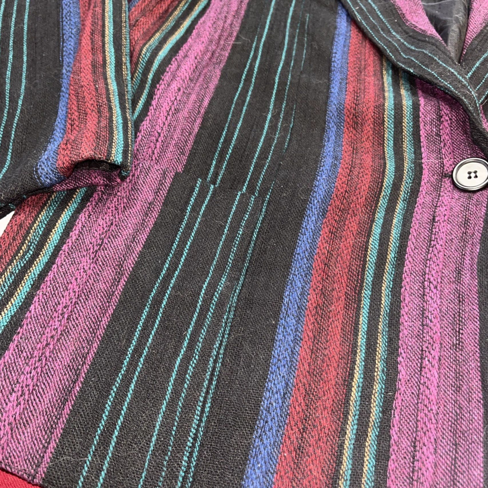 Vintage VINTAGE Donnkenny Blazer Jacket Wool Striped 1 Button 38 Purple Size XS / US 0-2 / IT 36-38 - 3 Thumbnail