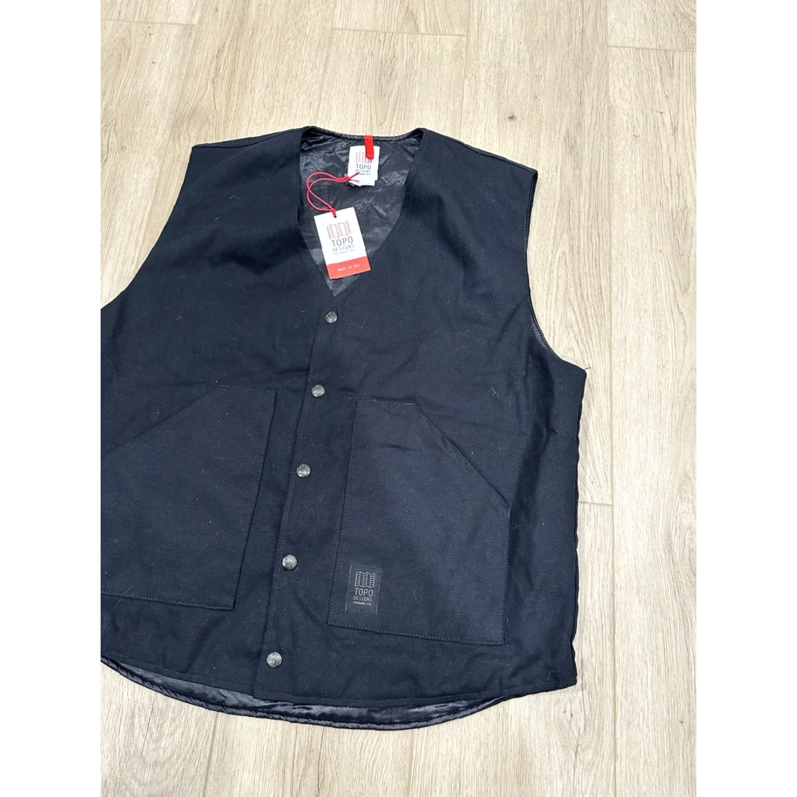 Topo Designs Topo Designs Vest Men XL Black Duck Canvas Primaloft Outdoors USA Made NWT Rare Size US XL / EU 56 / 4 - 2 Thumbnail