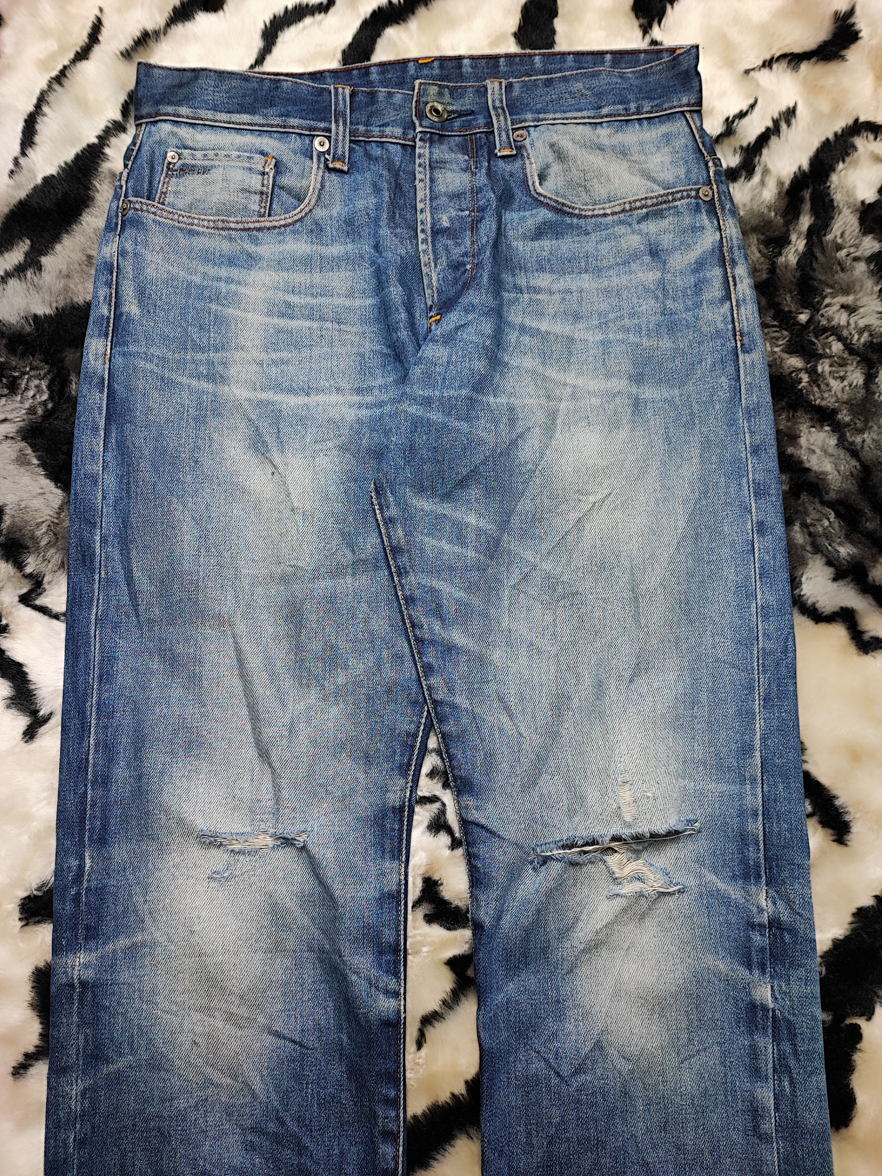 G-Star G Star Raw Jean Distress Stone Wash Size US 31 - 5 Thumbnail