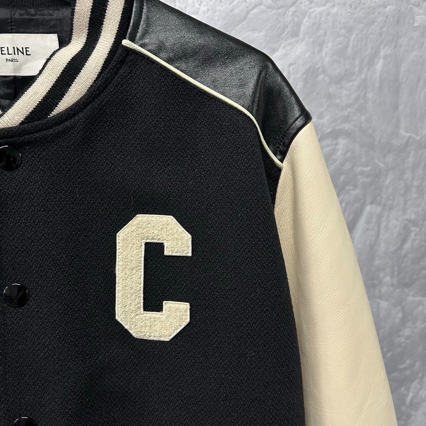 Celine Celine Letter Logo Patchwork Baseball Jacket Size US L / EU 52-54 / 3 - 3 Thumbnail