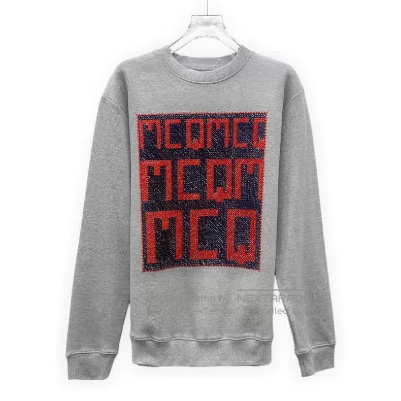 Alexander McQueen Alexander Mcqueen Gray letter inlaid cotton round-neck lon Size US XXS / EU 40 - 1 Thumbnail
