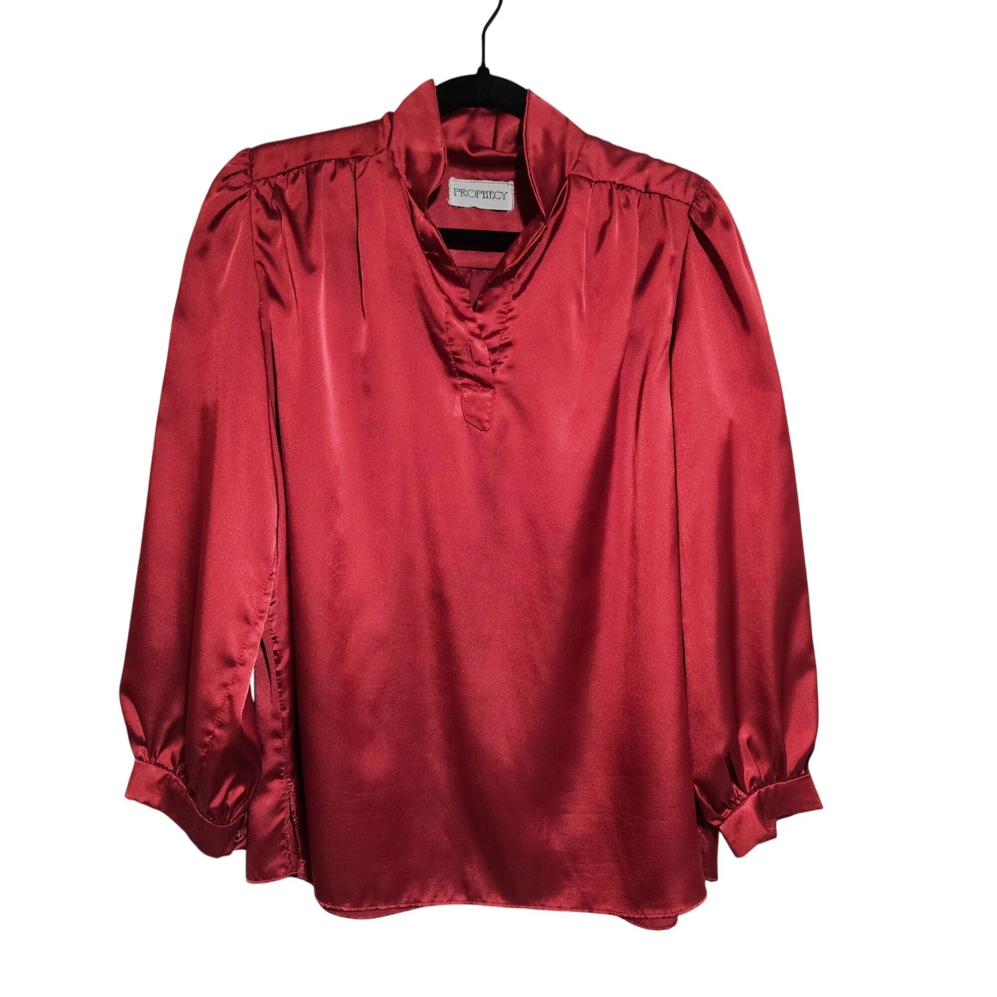 Other Prophecy Women’s Red Satin Blouse XL Quiet Luxury, Fall Laye Size XL / US 12-14 / IT 48-50 - 2 Thumbnail