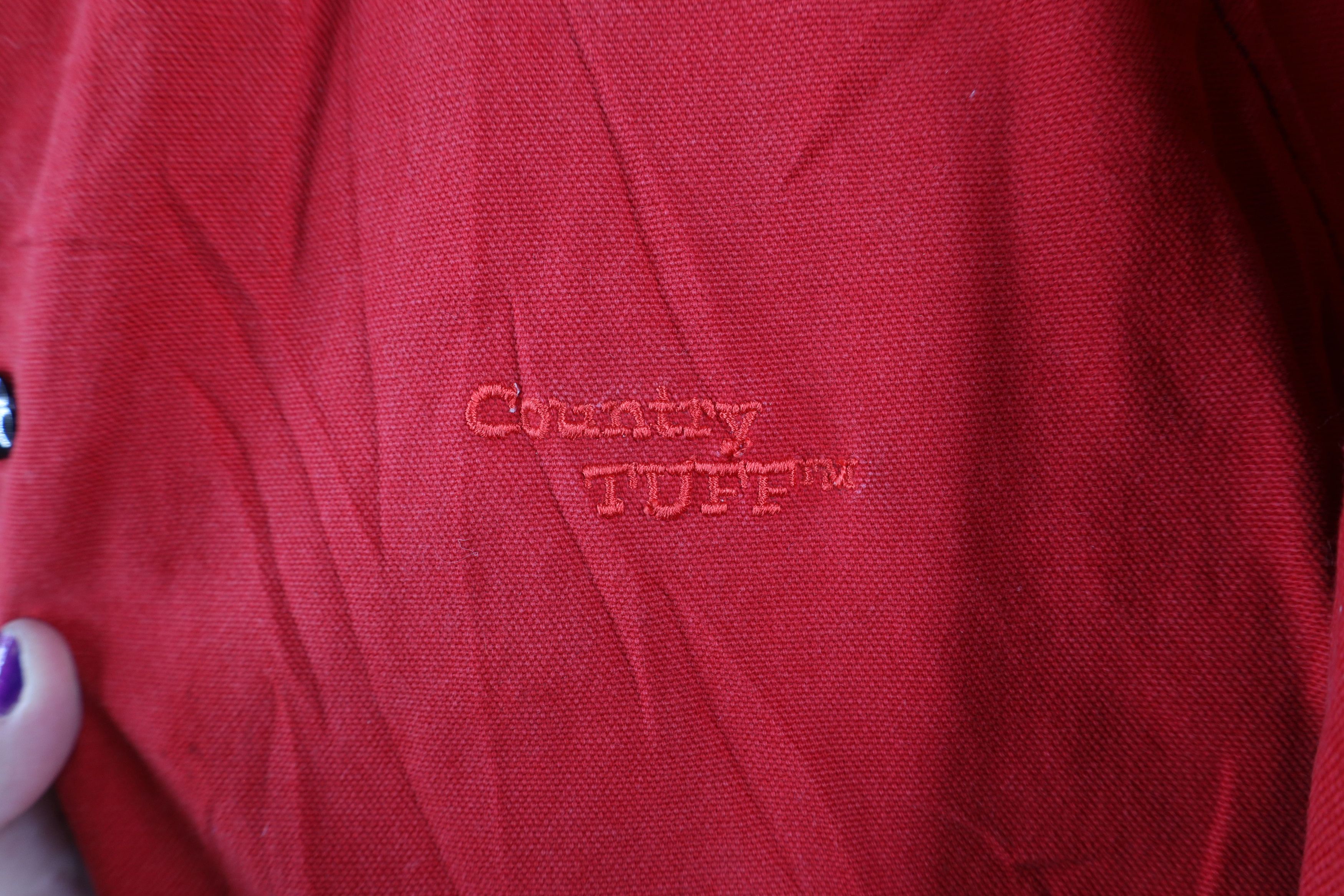 Vintage Vintage 90s Streetwear Lined Hooded Canvas Jacket Red USA Size US XL / EU 56 / 4 - 4 Thumbnail
