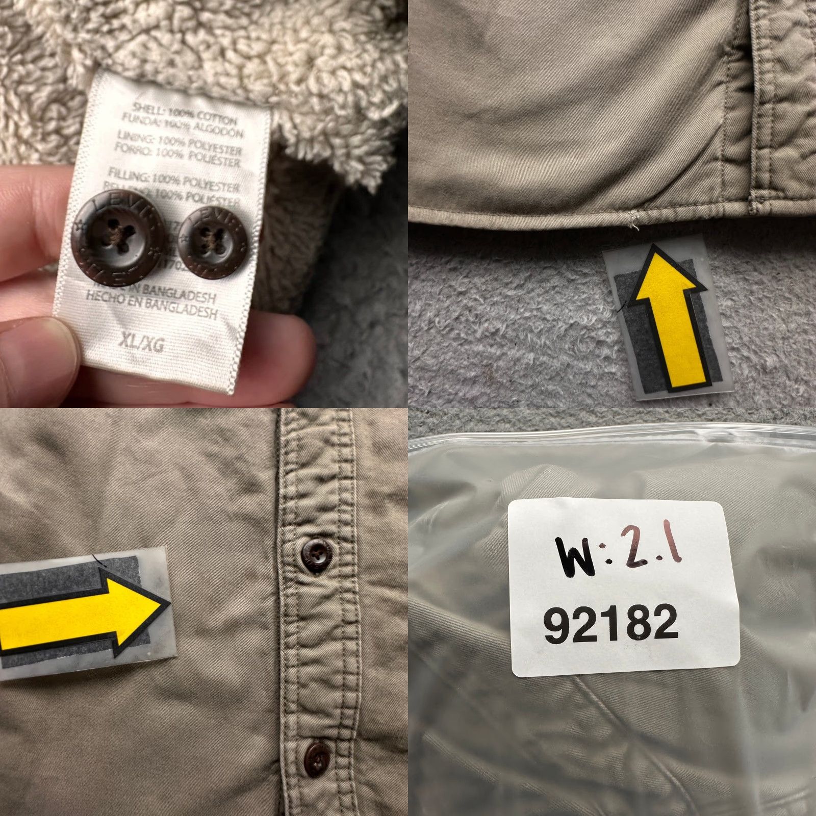 Levi's Levi's Button-Up Shacket Mens XL Long Sleeve Brown Twill Sherpa Pile Lined Button Up Shirt Size US XL / EU 56 / 4 - 8 Thumbnail