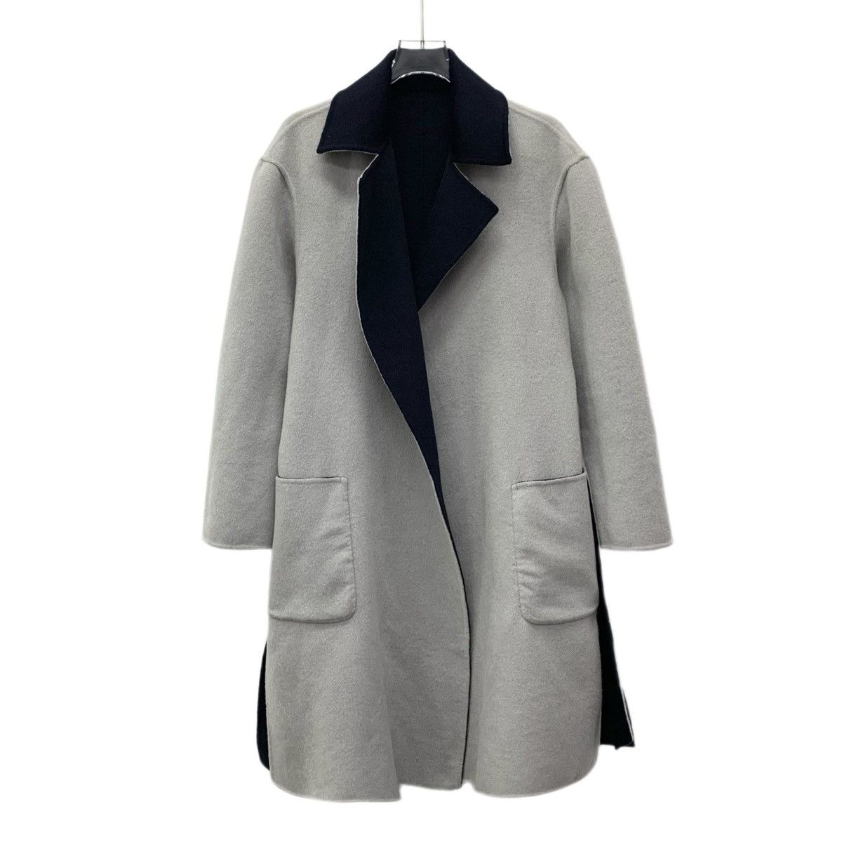 Max Mara Maxmara Blue Gray Sheep Wool Lapel Reversible Coat Jacket Size S / US 4 / IT 40 - 3 Thumbnail