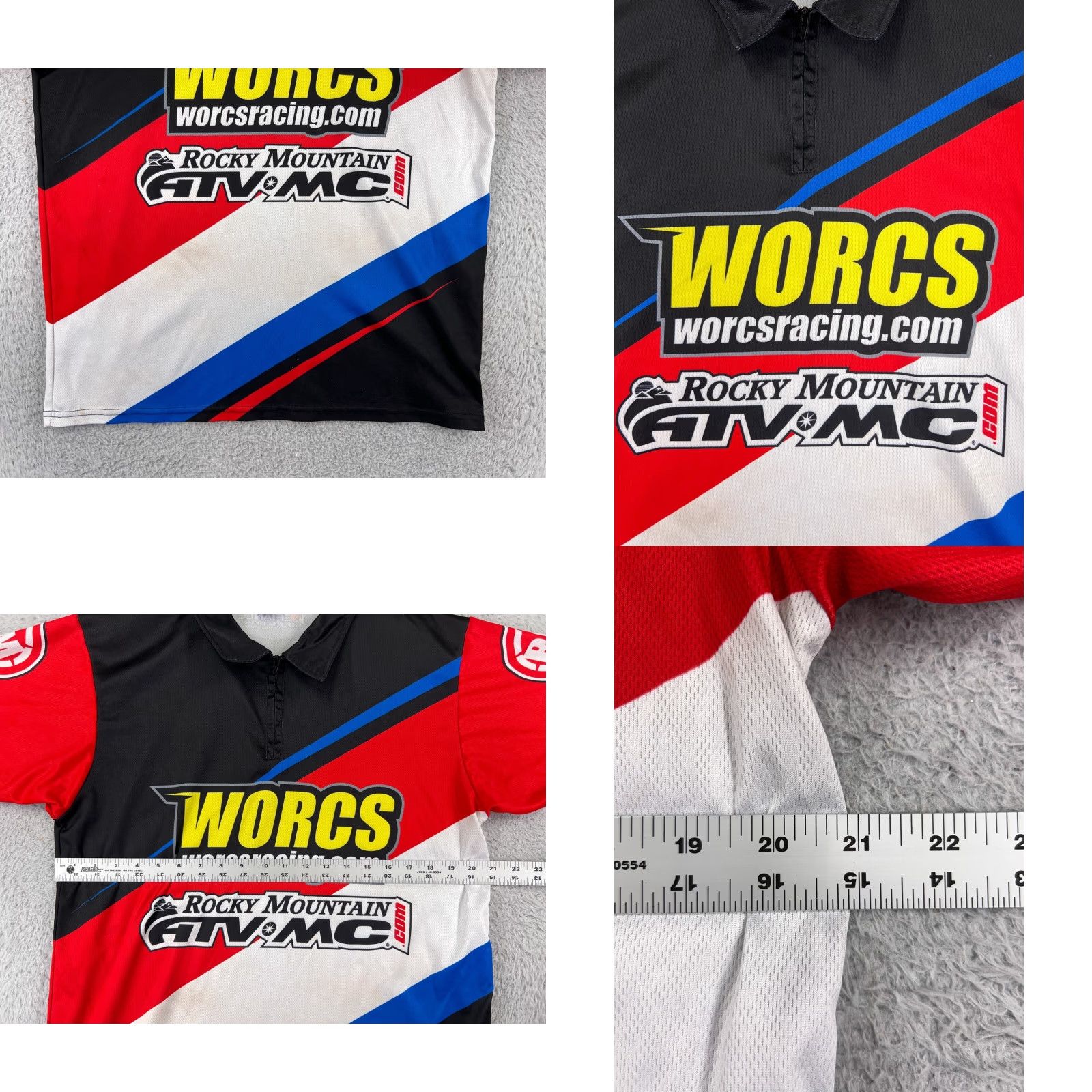 Vintage VINTAGE Worcs Racing Mens Jersey Shirt L Red Black Blue USA 90s Tees Logo Embroidered Size US L / EU 52-54 / 3 - 8 Thumbnail