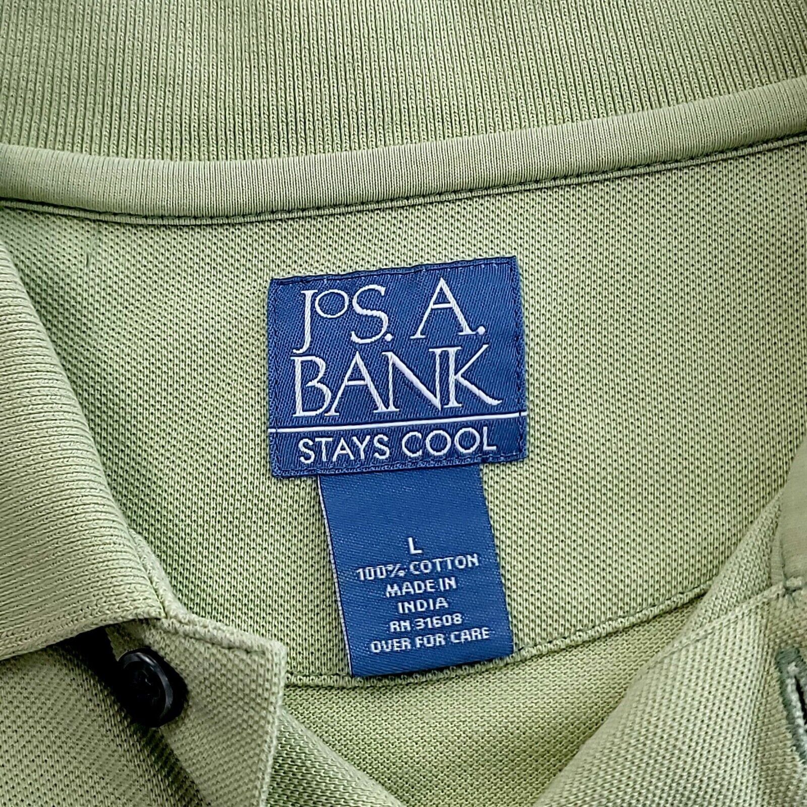 Jos. A. Bank Jos A Bank Stays Cool Large Cotton Collared Light Green Polo Size US L / EU 52-54 / 3 - 6 Thumbnail