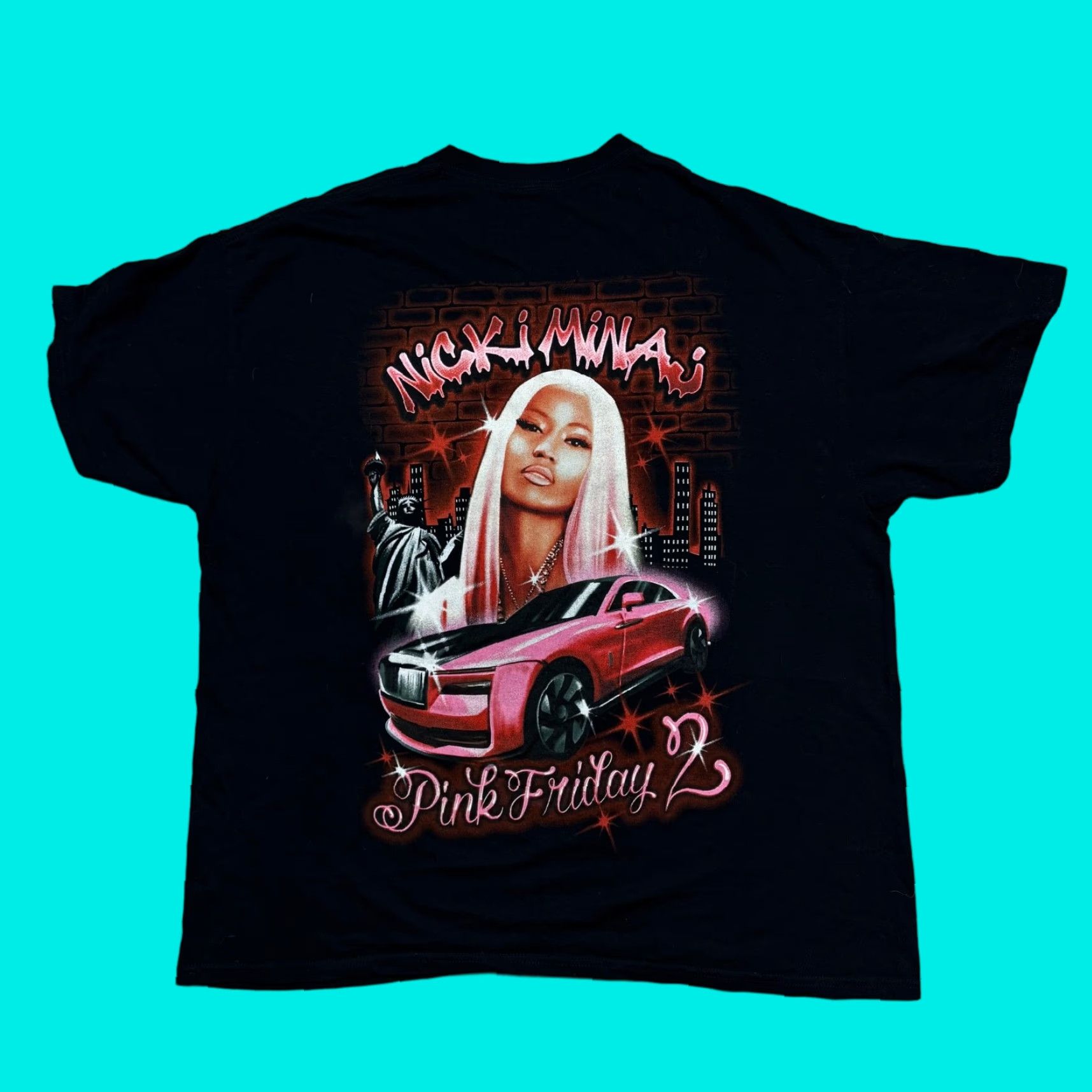 Bravado Nicki Minaj Pink Friday 2 Men's Shirt Black Short Sleeve 2 Sided Bravado M Cotton T-Shirt Graphic Print Vintage No Size US M / EU 48-50 / 2 - 1 Thumbnail