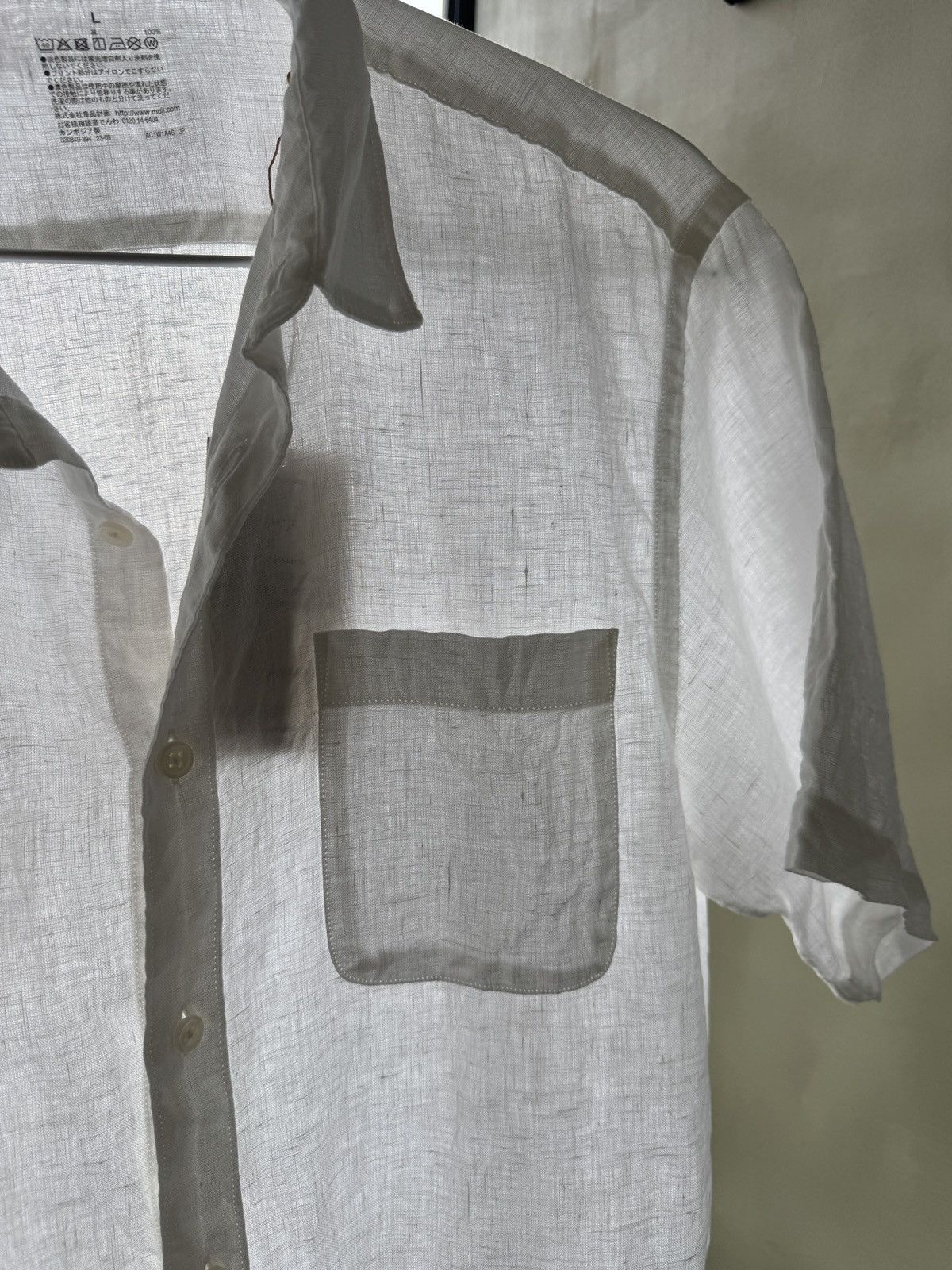 Muji MUJI Japan Mens Natural Linen Minimal Basic Summer Shirt Size US L / EU 52-54 / 3 - 6 Thumbnail