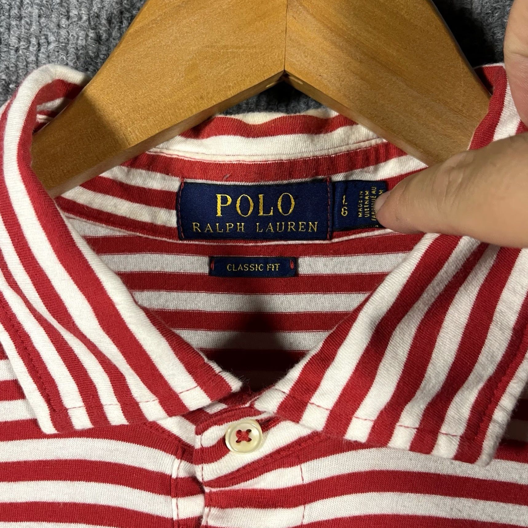Polo Ralph Lauren Polo Ralph Lauren Polo Shirt Mens L Red Striped Classic Fit Pony Preppy Size US L / EU 52-54 / 3 - 3 Thumbnail