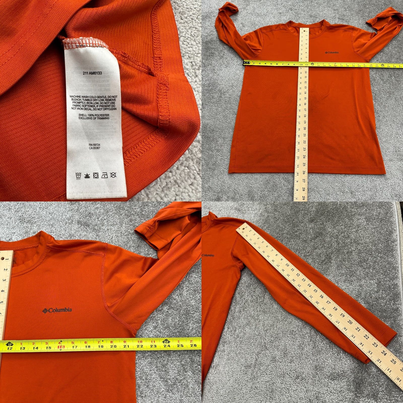 Vintage Columbia Omni Wick Shirt Men M Orange Long Sleeve Henley Neck Activewear Casual Size US M / EU 48-50 / 2 - 8 Thumbnail