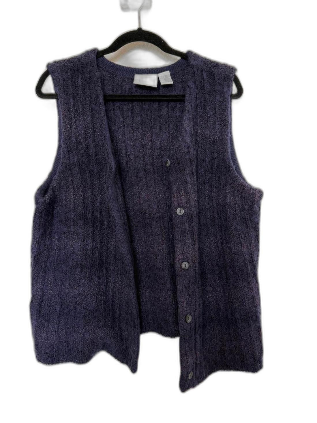 Russell Athletic Vintage 90s RUSS Women's Purple Wool Knit Sweater Vest Size XL / US 12-14 / IT 48-50 - 2 Thumbnail