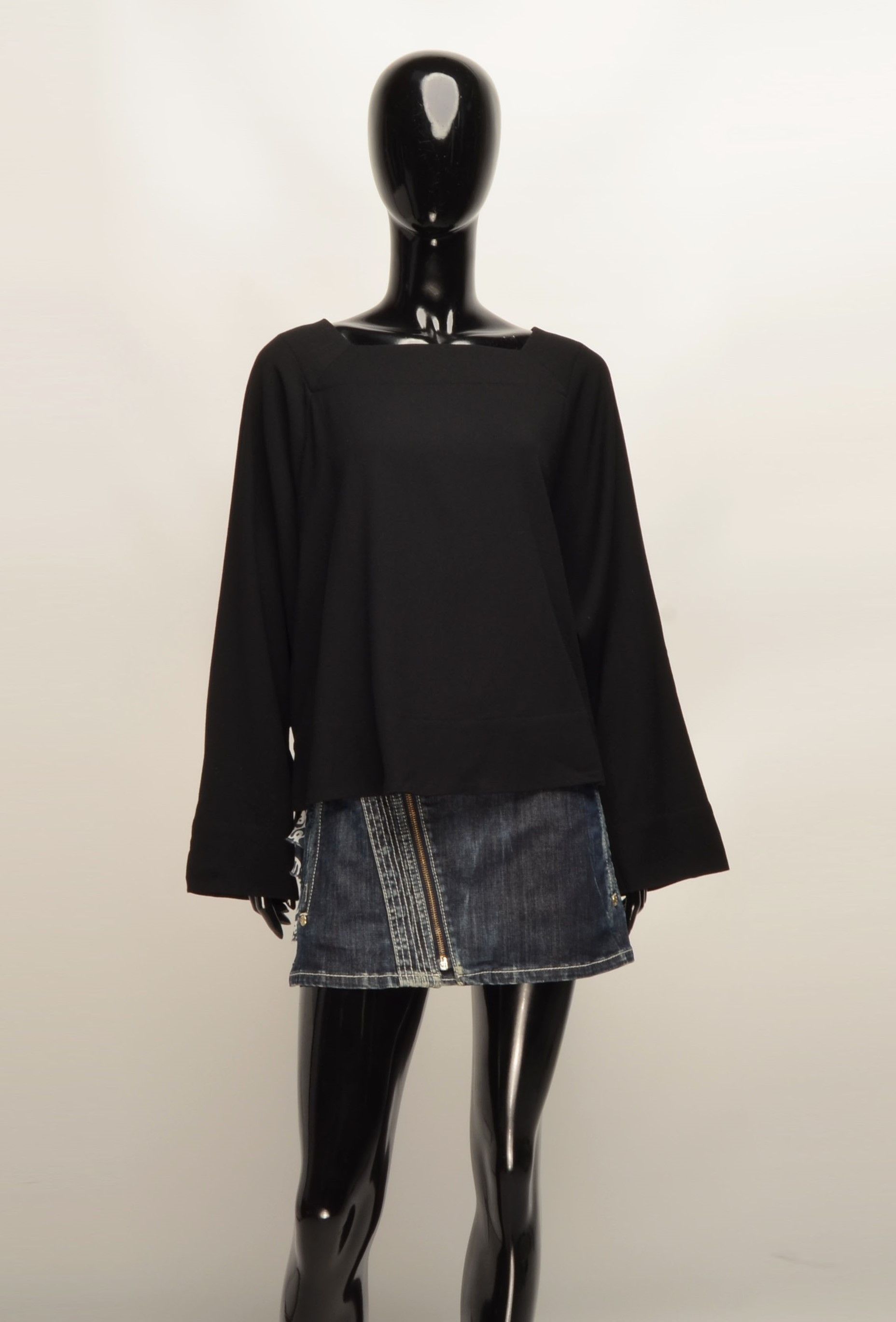 Designer OSKA Wool Blend Square Neck Oversized Damira Blouse Size L / US 10 / IT 46 - 1 Thumbnail