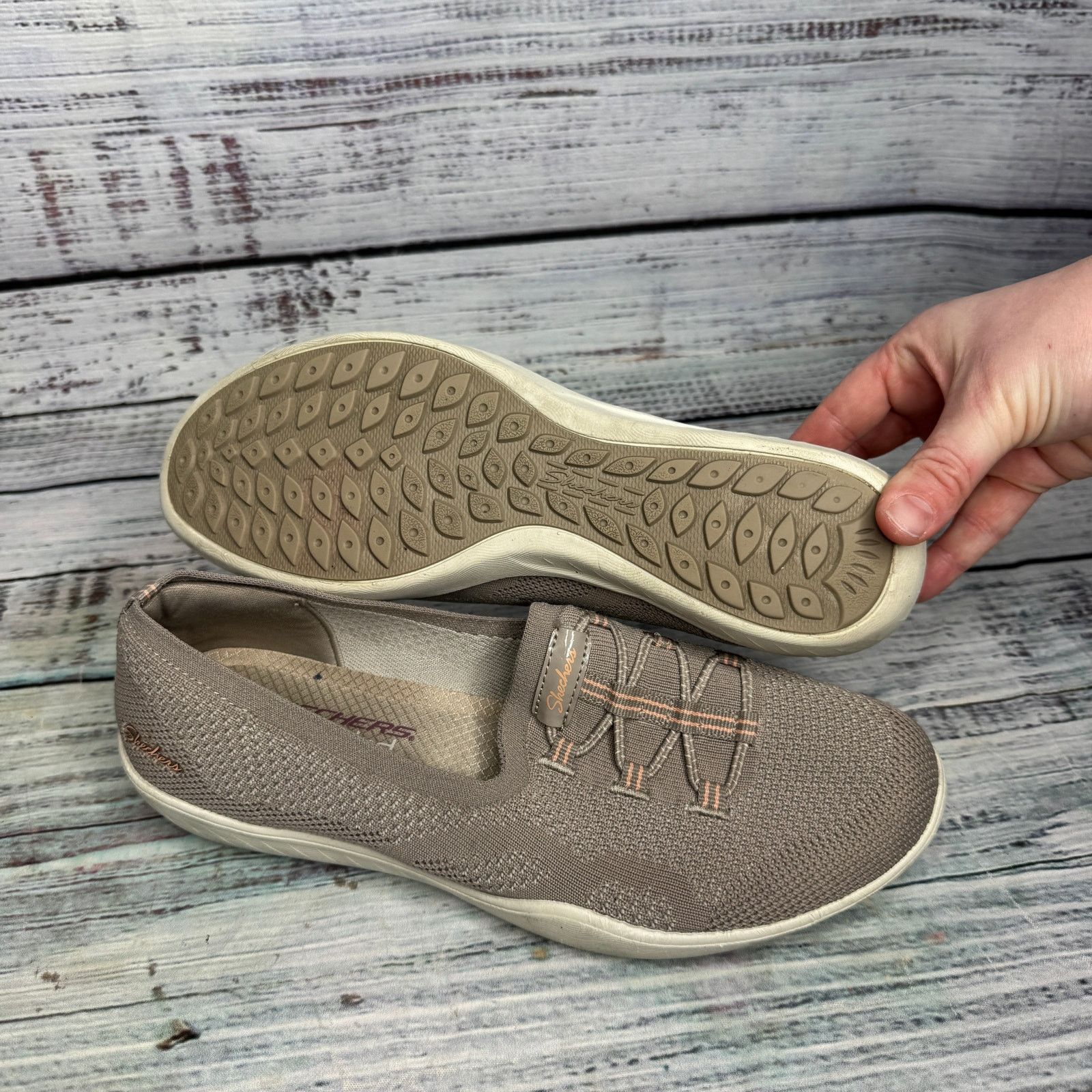 SKECHERS Skechers Newbury Air-Cooled Memory Foam Slip-On Shoes Taupe Size US 9 / IT 39 - 5 Thumbnail