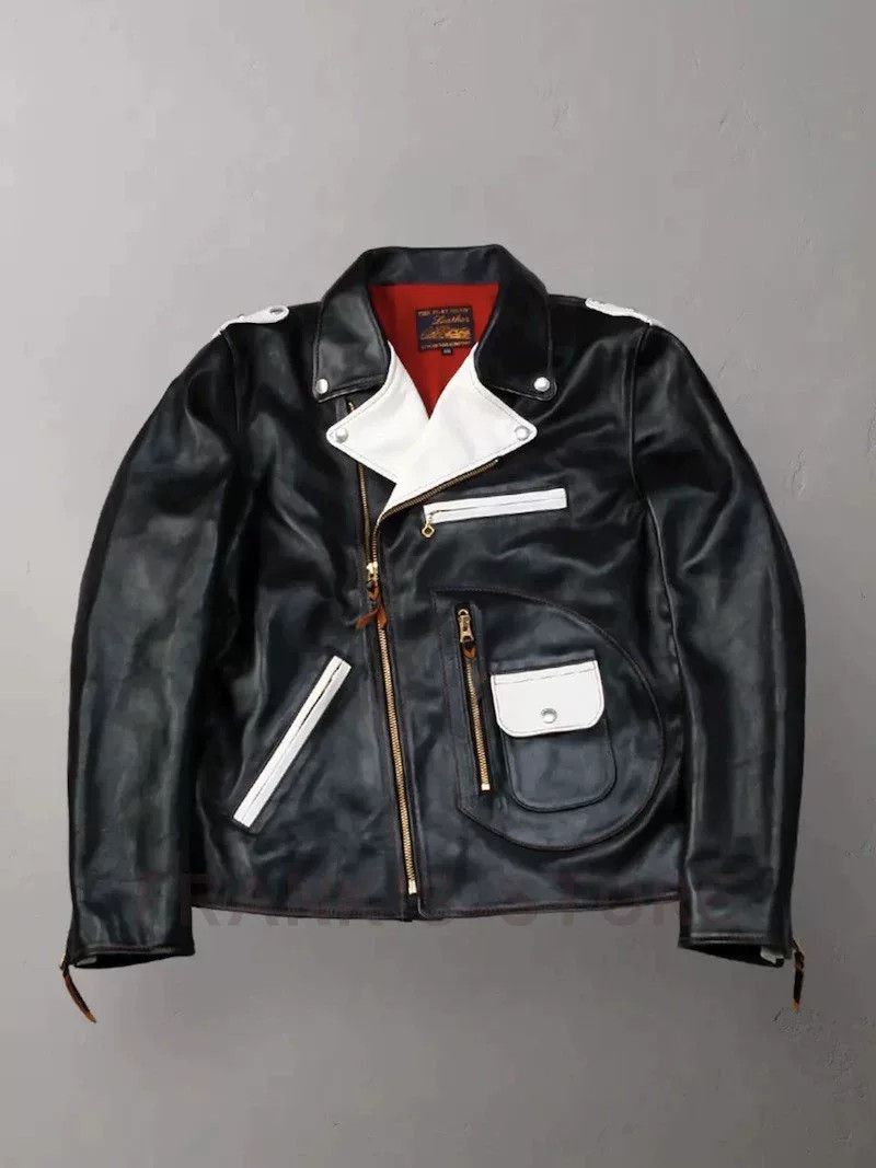 The Flat Head Two-Tone Horse Hide Motorcycle Jacket Size US M / EU 48-50 / 2 - 1 Thumbnail