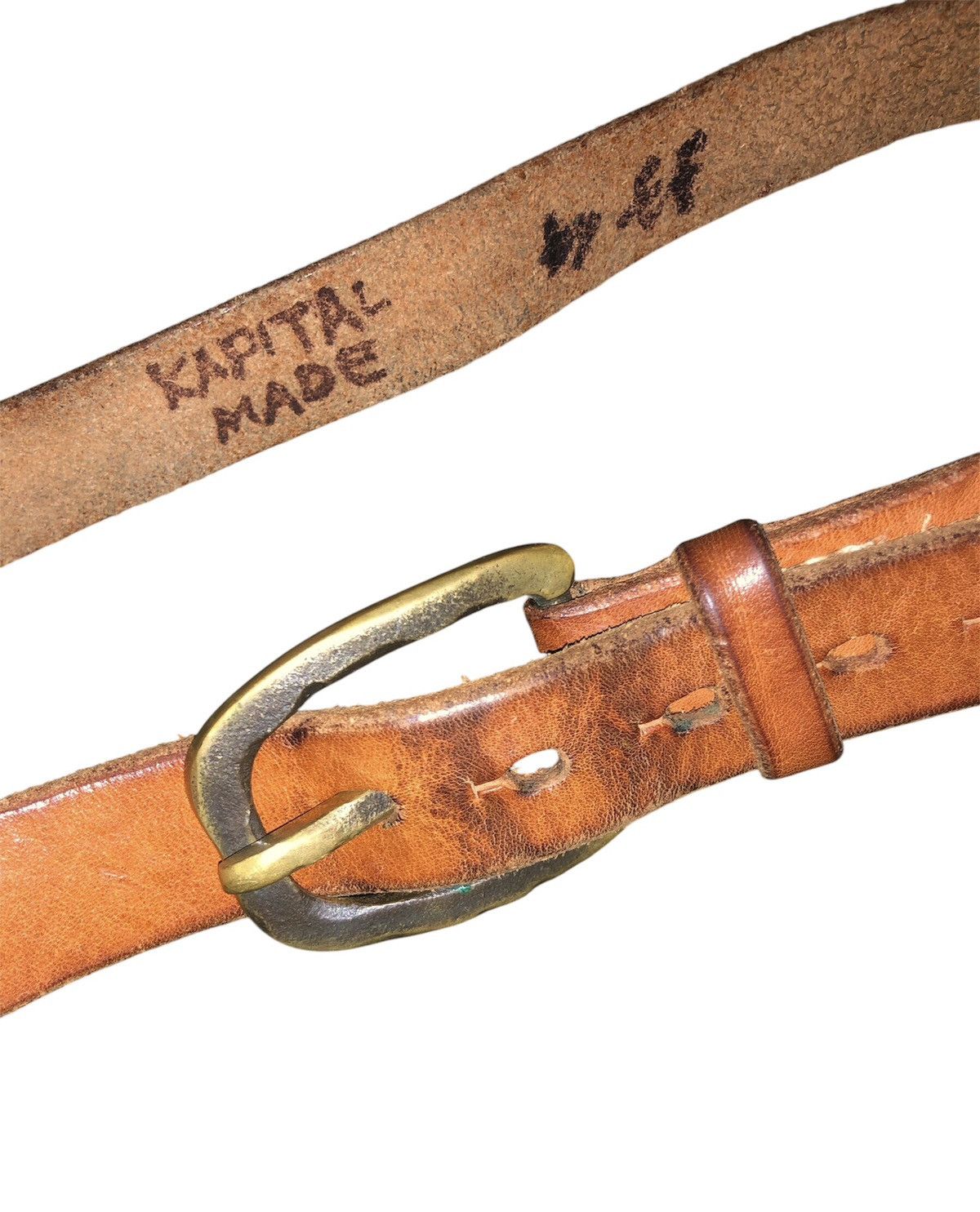 Kapital × Kapital Kountry Kapital Leather Belt Solid Brass Buckle Belt Size ONE SIZE - 9 Thumbnail
