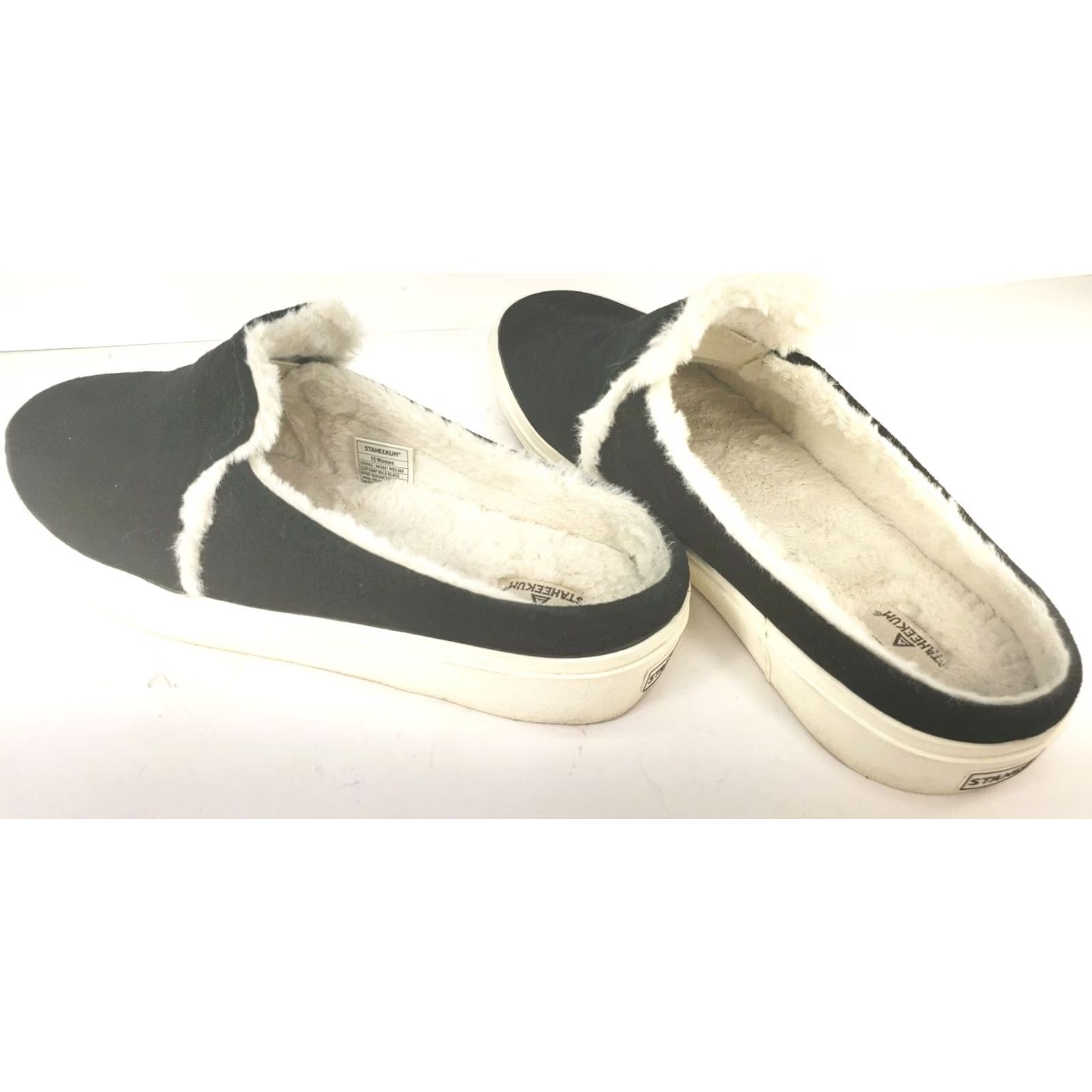Vintage Staheekum Women’s Genuine Leather Suede Slip On Camp Mule Sneaker Black 10 Shoes Mens No? Size US 10 / IT 40 - 5 Thumbnail