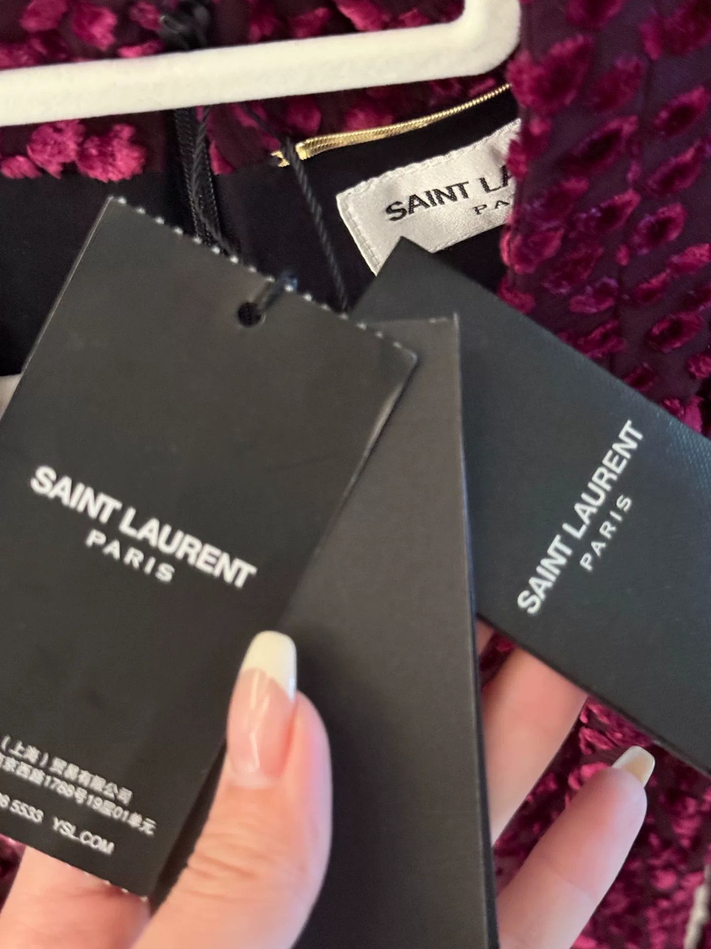 Saint Laurent Paris Saint Laurent Burgundy Polka Dot Dress. Size S / US 4 / IT 40 - 3 Thumbnail