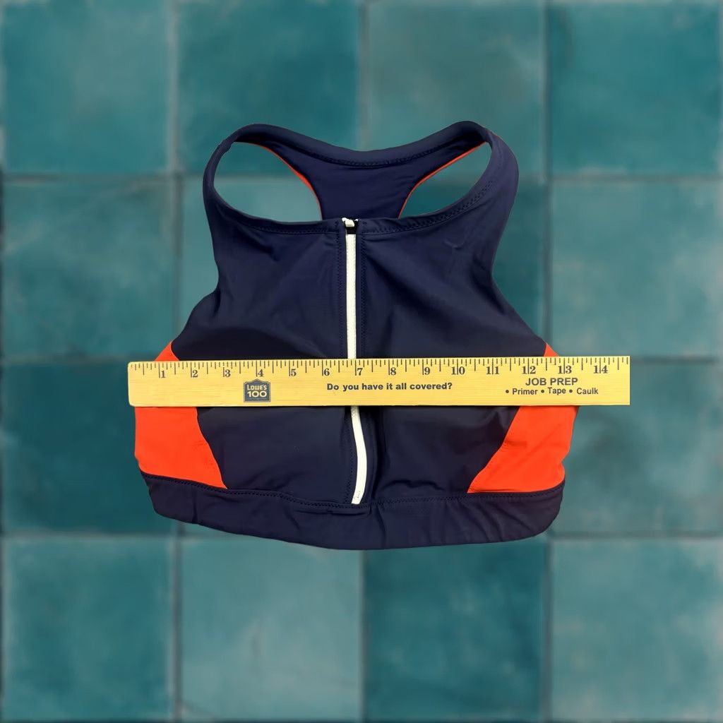 Athleta Athleta Women's Medium Blue Colorblock Zip Front Racerback Sports Bra Top Size M / US 6-8 / IT 42-44 - 1 Thumbnail