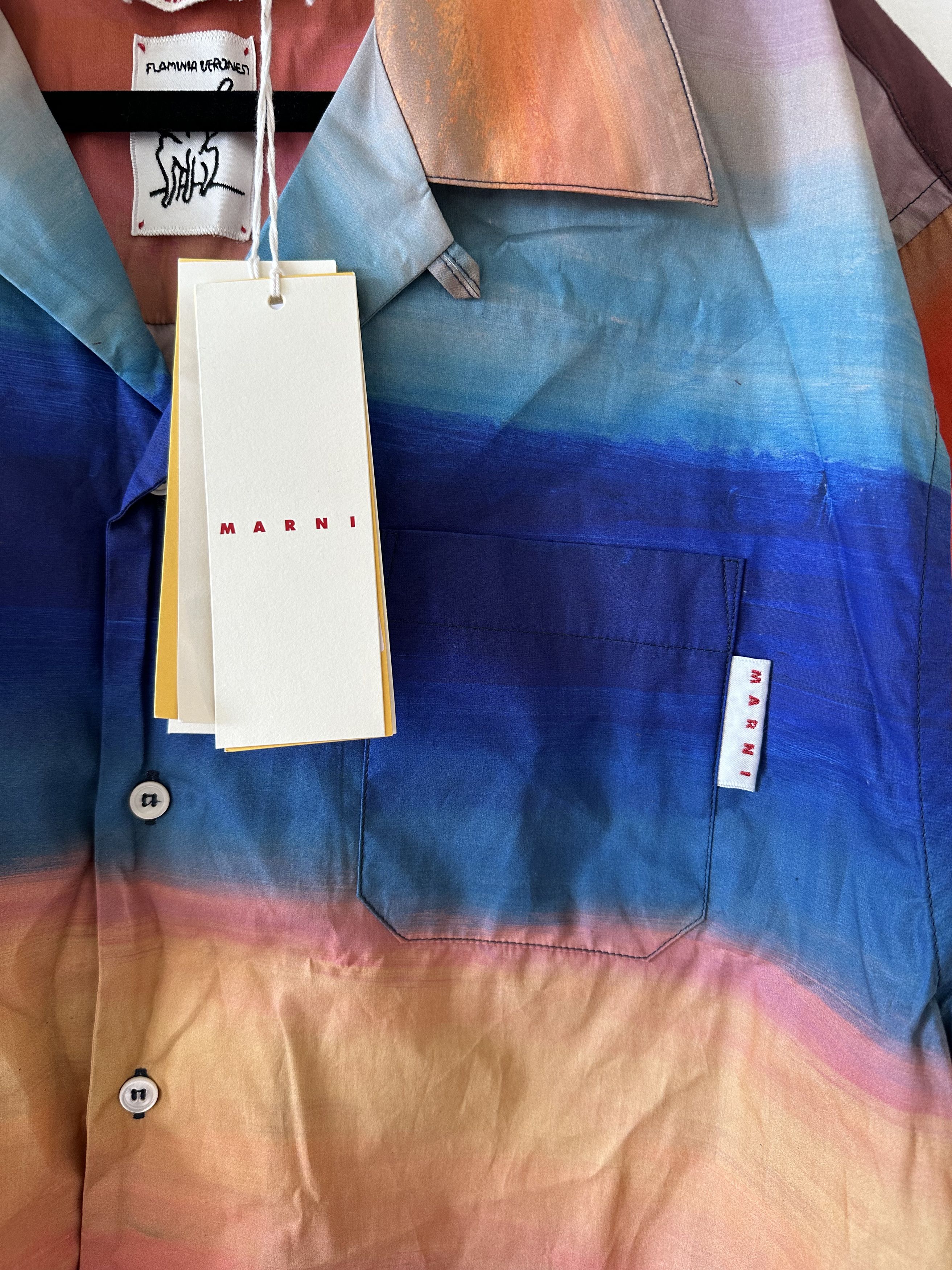 Marni Marni Striped Camp Collar Button Up Shirt Size US L / EU 52-54 / 3 - 2 Thumbnail