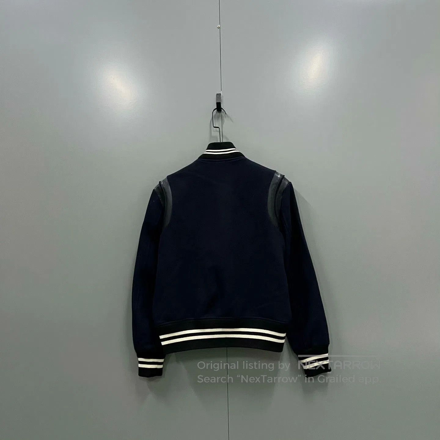 Saint Laurent Paris Saint Laurent Dark Blue Leather Sleeve Jacket. Size US M / EU 48-50 / 2 - 2 Thumbnail