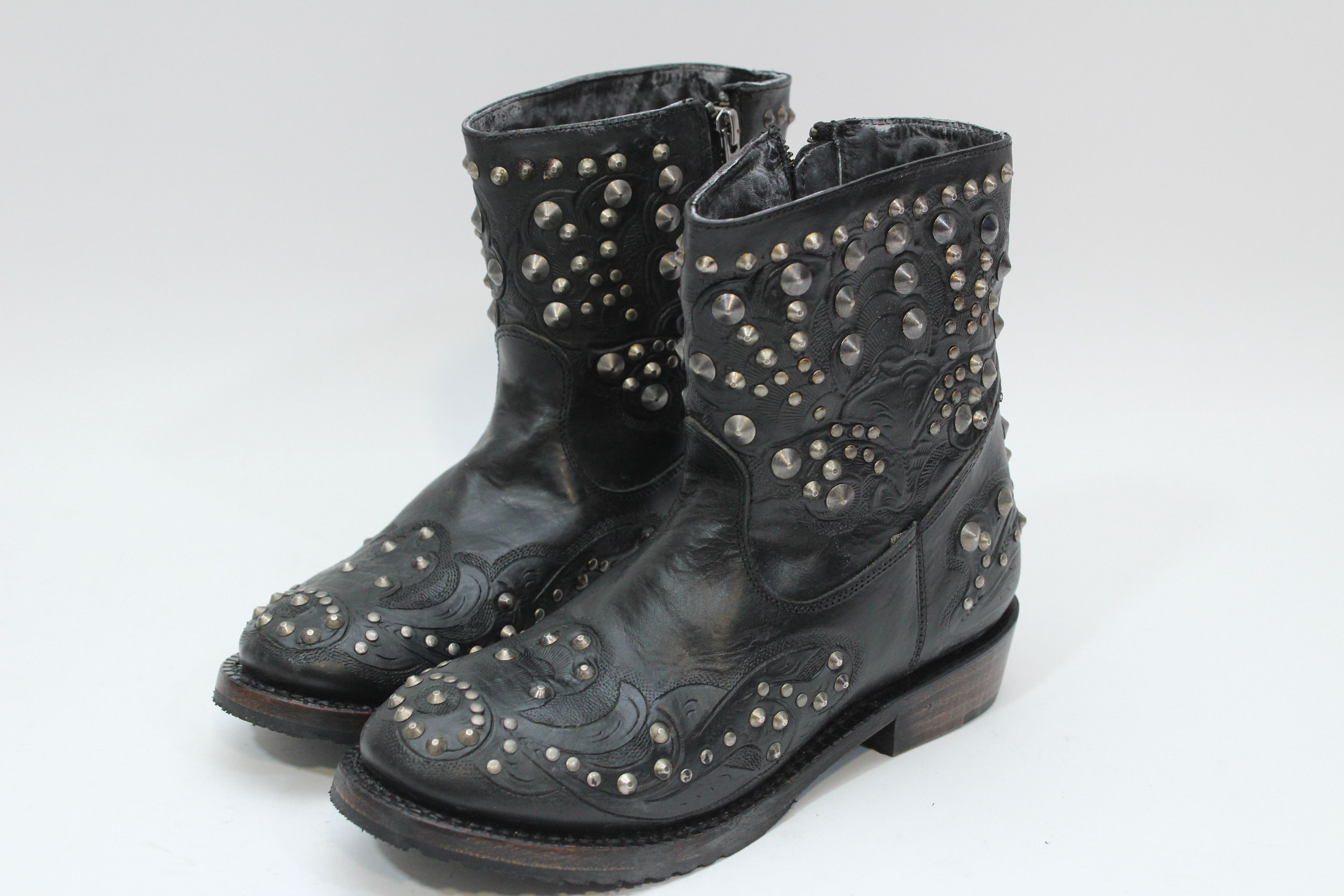 image of Ash Leather Biker Boots Womens Size 36 Authentic Hype in Black