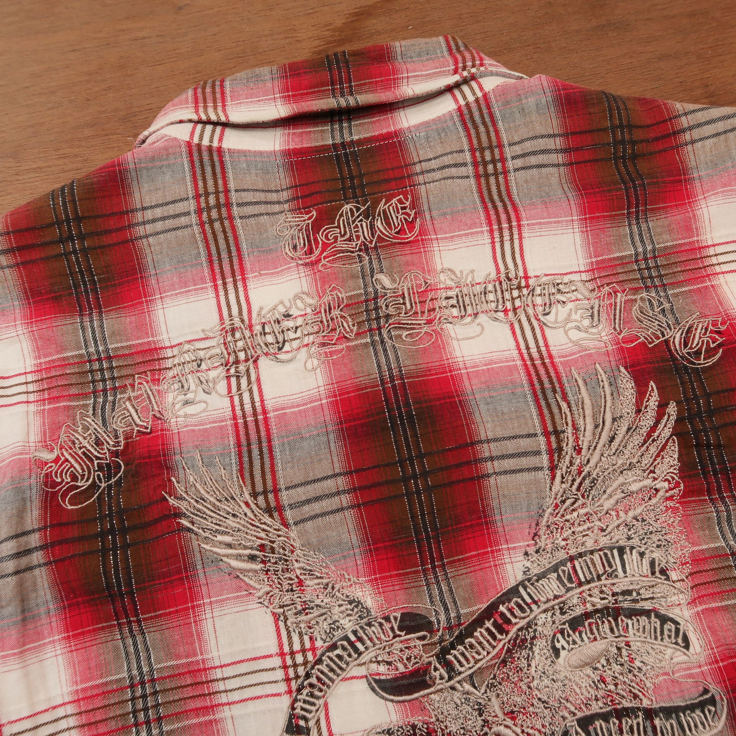 Japanese Brand 14th Addiction Murder License Embroidered Western Shirt Size US S / EU 44-46 / 1 - 14 Thumbnail