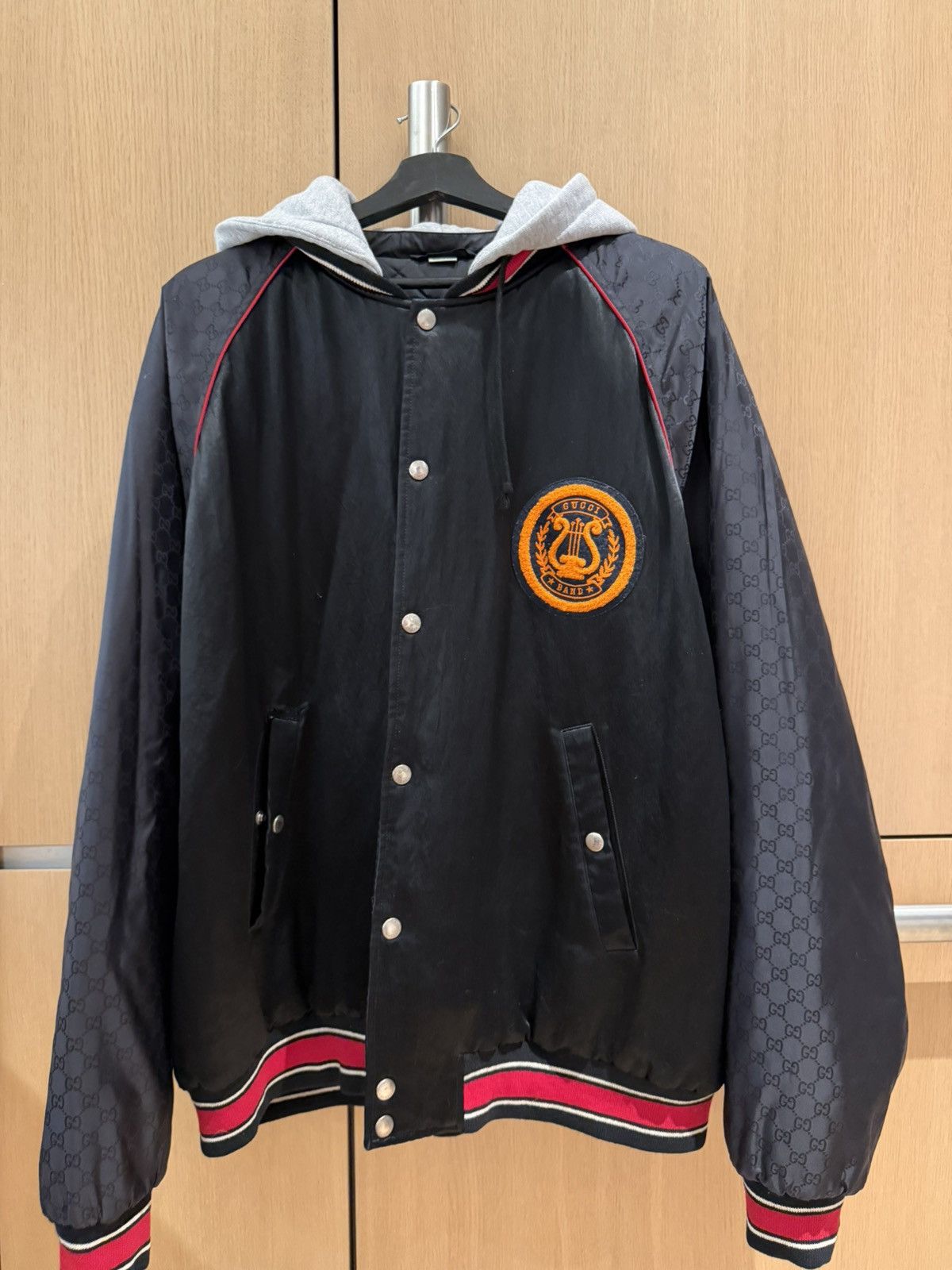 Gucci Gucci GG Nylon Bomber Jacket With Lyre Size US XXL / EU 58 / 5 - 2 Thumbnail