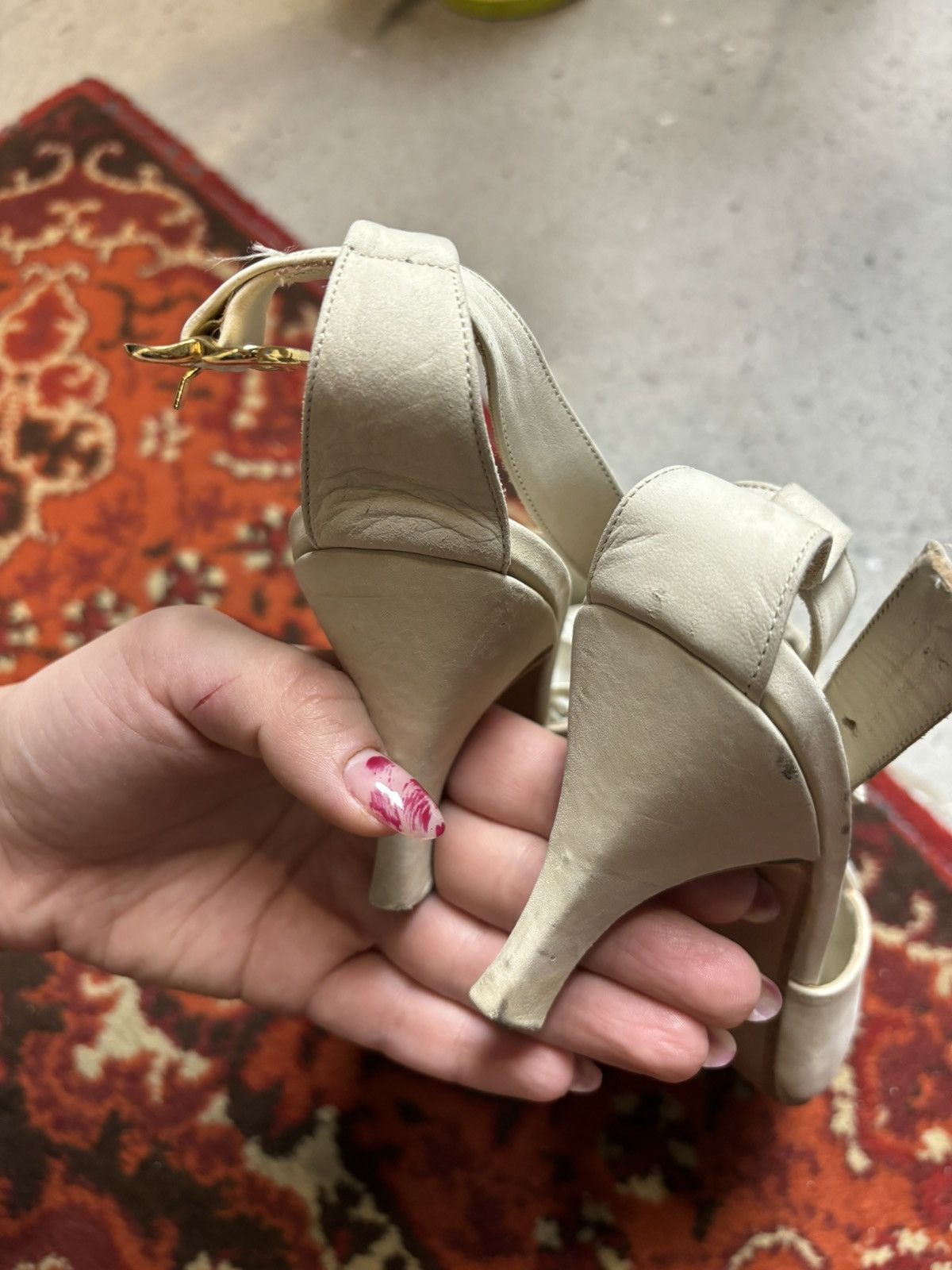 Designer × Japanese Brand × Vintage Vintage avant garde beige wanda d’aragona opium heels Size US 7 / IT 37 - 7 Thumbnail