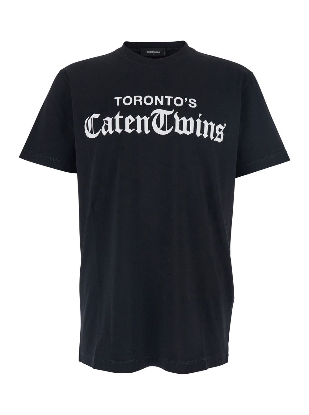 Dsquared2 Black Crewneck T-Shirt with Logo Printed on the Front in Cotton Man Size US XXL / EU 58 / 5 - 1 Thumbnail