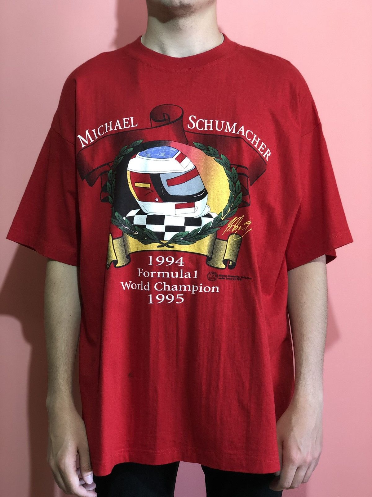 Vintage 1994 1995 Michael Schumacher racing tee shirt casual Size US XXL / EU 58 / 5 - 2 Thumbnail