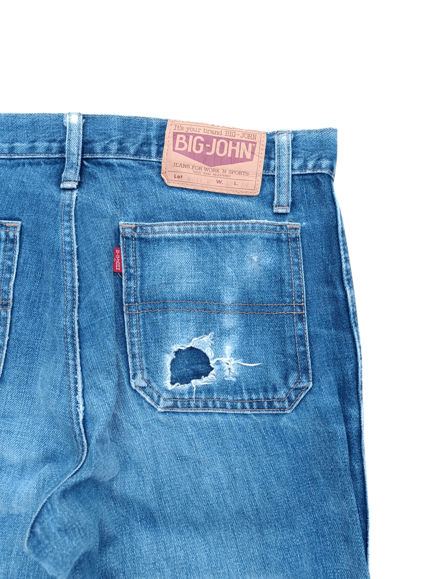 Big John × Levi's × Vintage Vintage 80s Big John Super Flared Stacked Bush Pants Denim Size US 29 - 20 Thumbnail