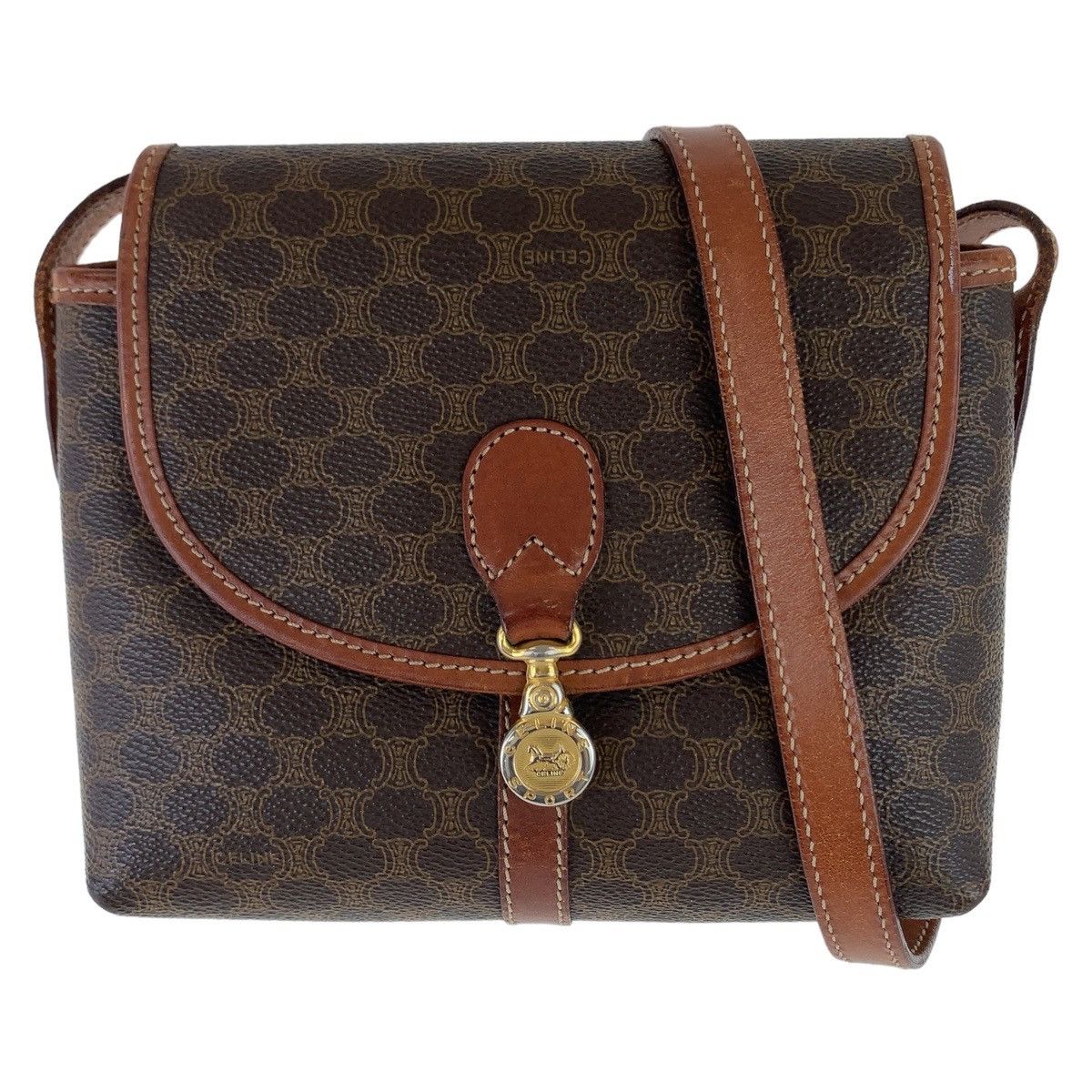 Celine Celine Macadam Brown PVC Leather Shoulder Bag Canvas Crossbody Bag 408279 in Very Good Condition