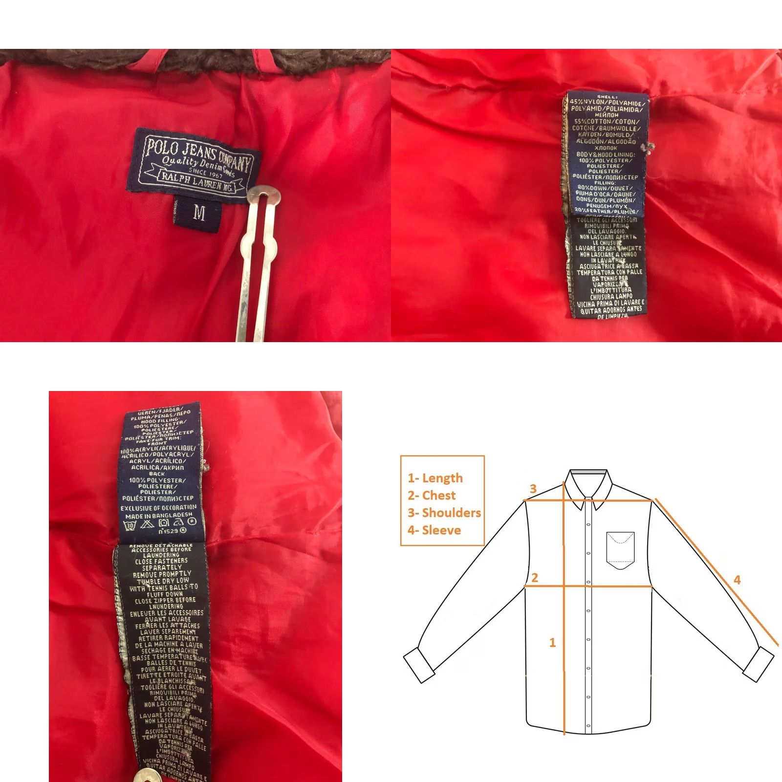 Vintage Polo Jeans Company Ralph Lauren Jacket Women Size M Red Quilted Full Zip Cotton Size 32" / US 10 / IT 46 - 9 Thumbnail