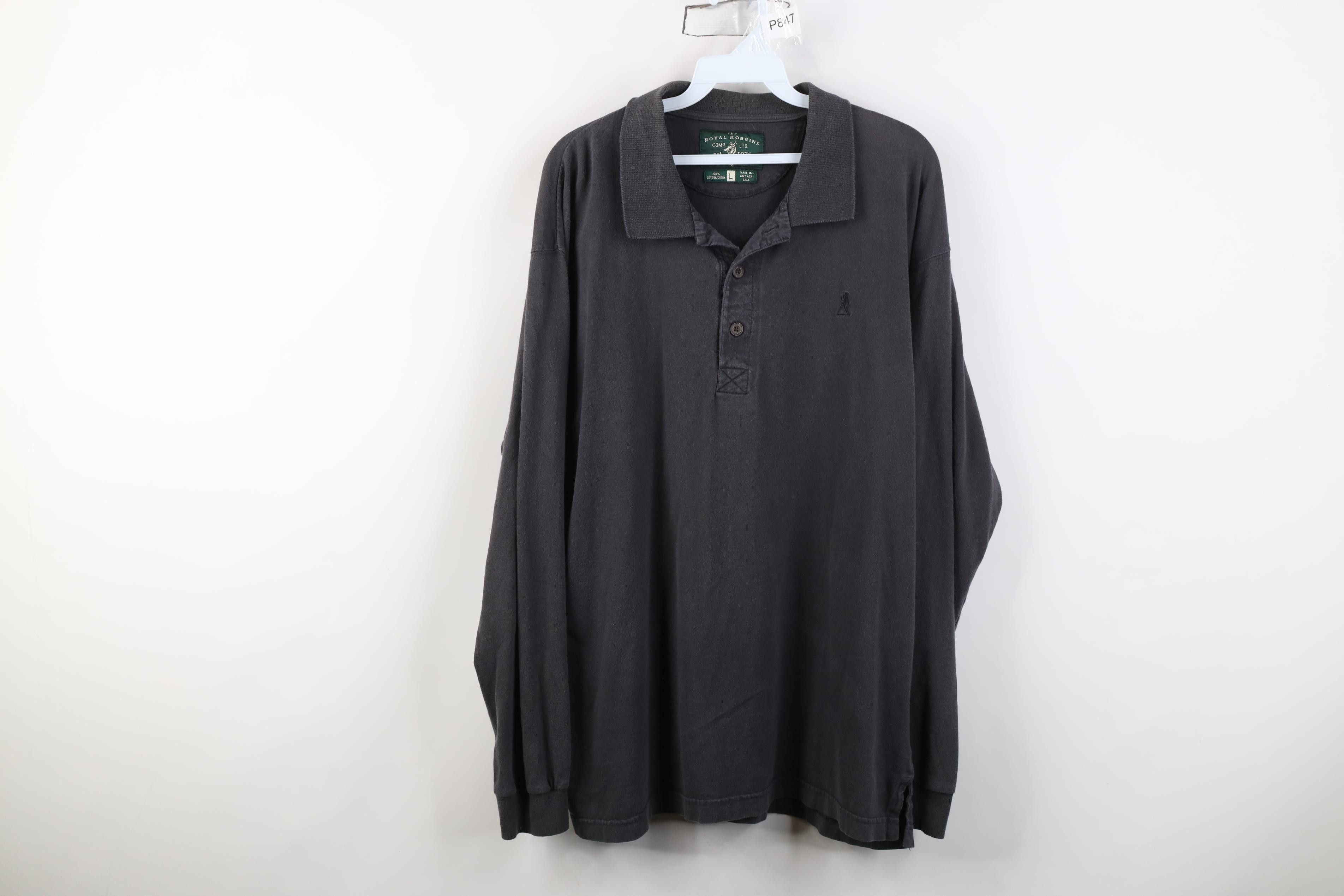 Royal Robbins Vintage 90s Royal Robbins Long Sleeve Polo Shirt Dark USA Size US L / EU 52-54 / 3 - 1 Thumbnail