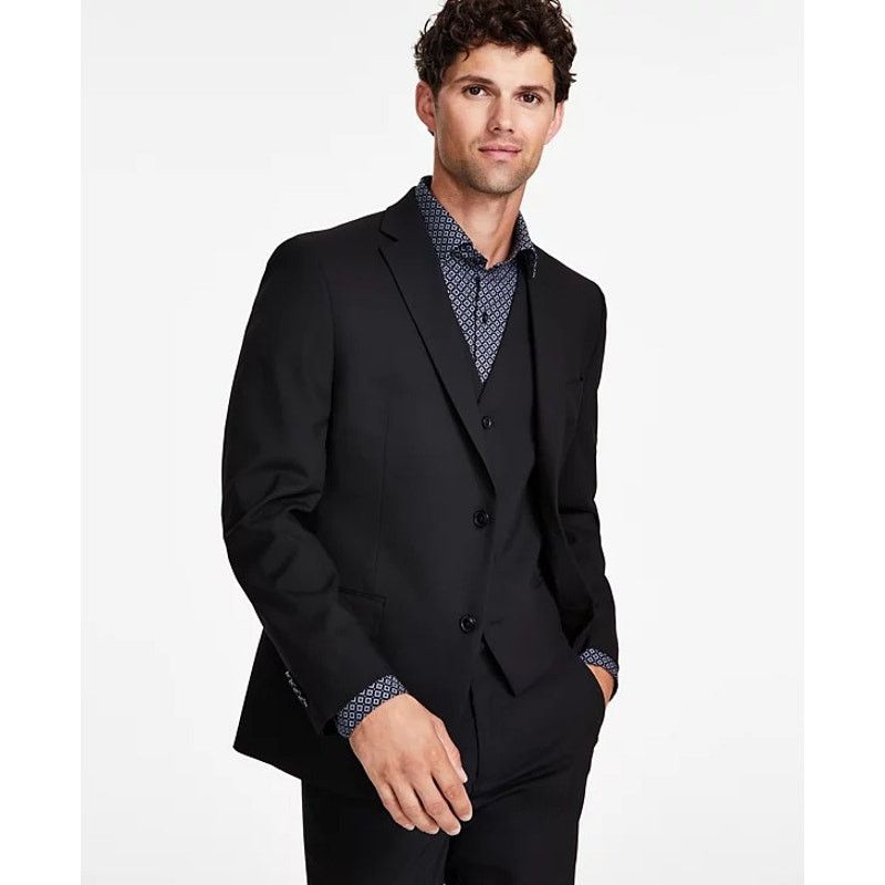 Alfani Alfani Men's Black Stretch Solid Slim Formal Suit Jacket 44R Size 44R - 1 Thumbnail